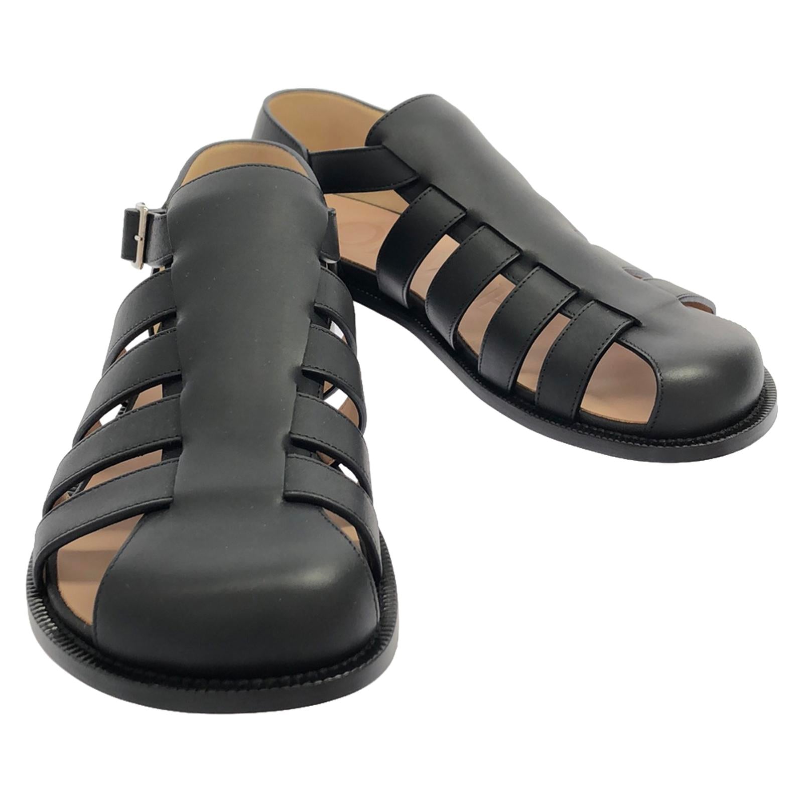 Loewe Leather Sandals Black M816465