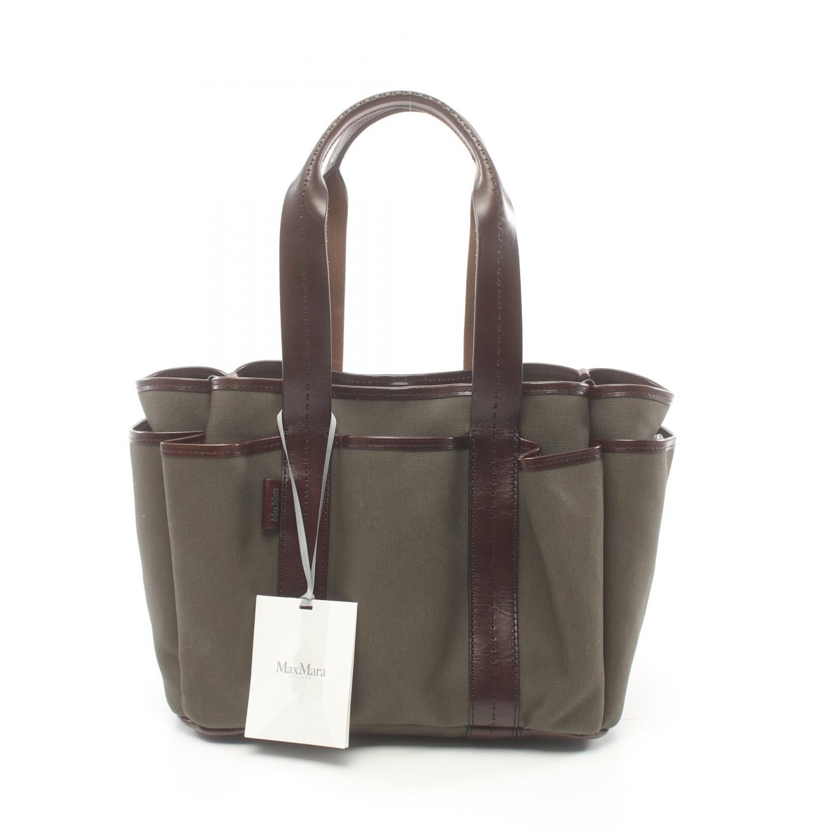 Max Mara Canvas Leather Tote Bag GARDENCABASM4