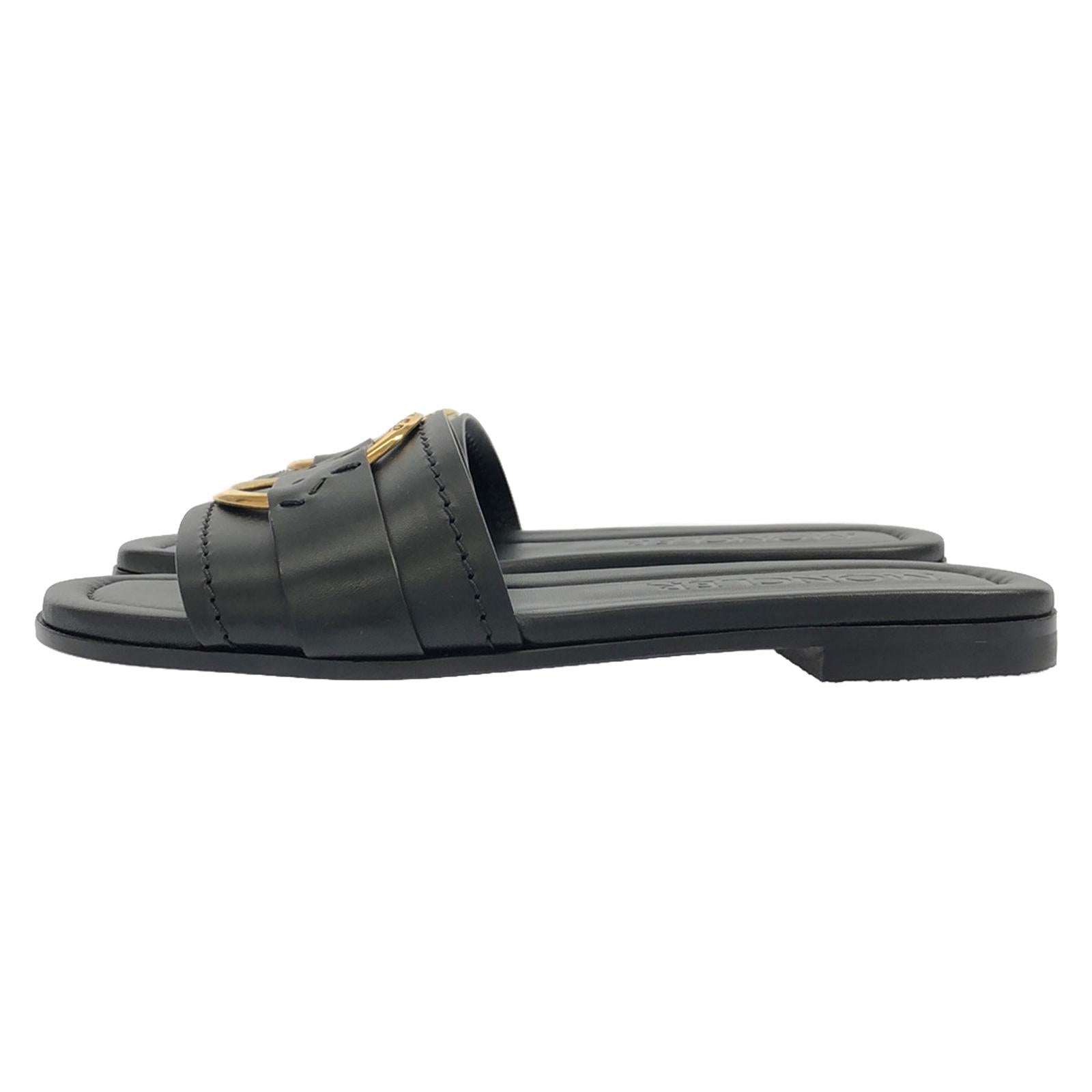 Moncler Leather Mules Black