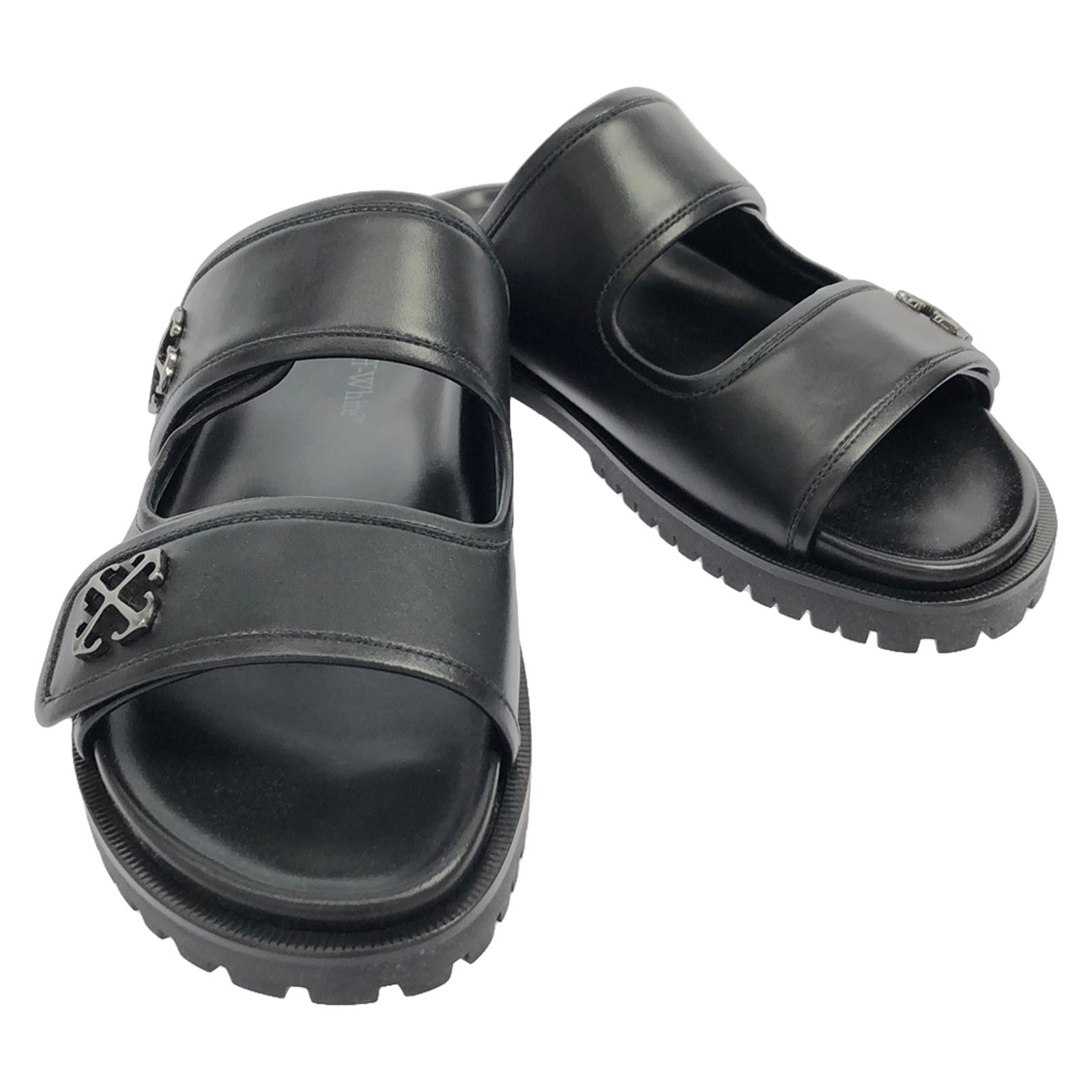 Off-White Leather Sandals Black Women