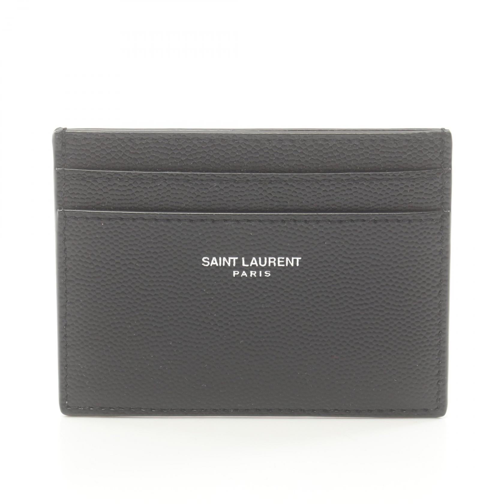 Yves Saint Laurent Leather Card Case Black