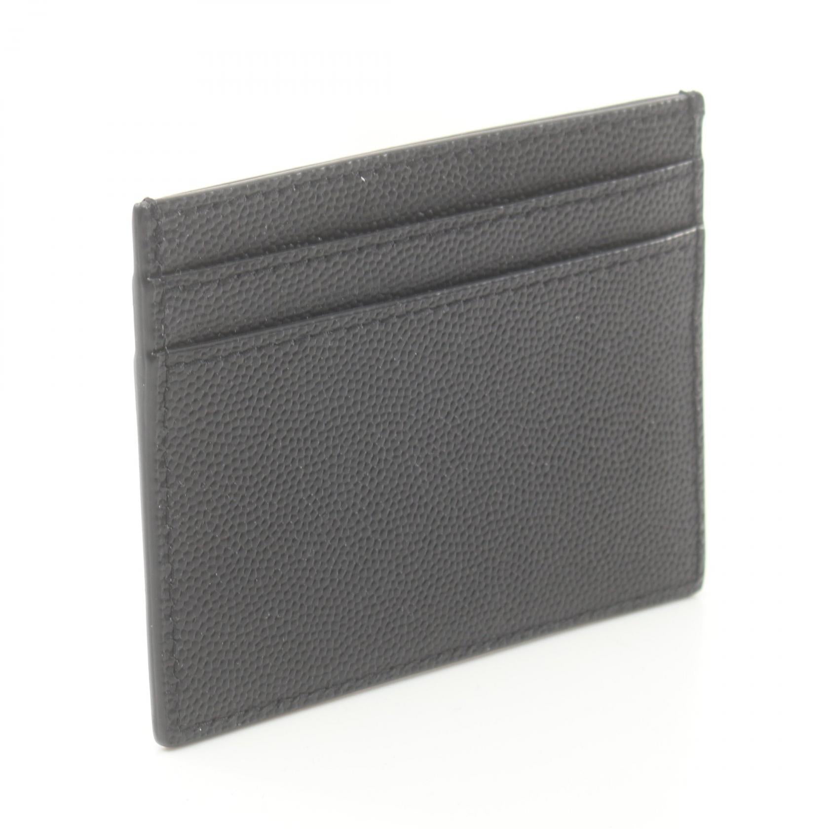 Yves Saint Laurent Leather Card Case Black