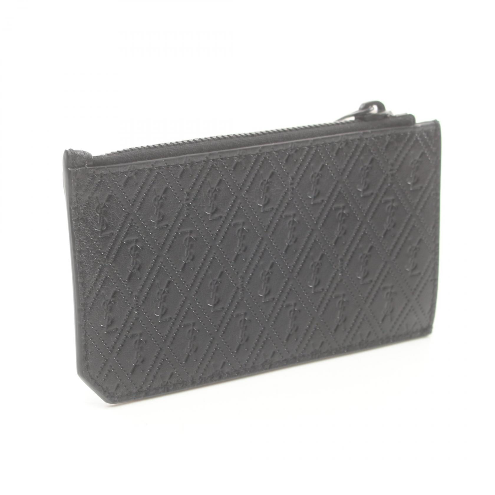 Yves Saint Laurent Leather Monogram Coin Case