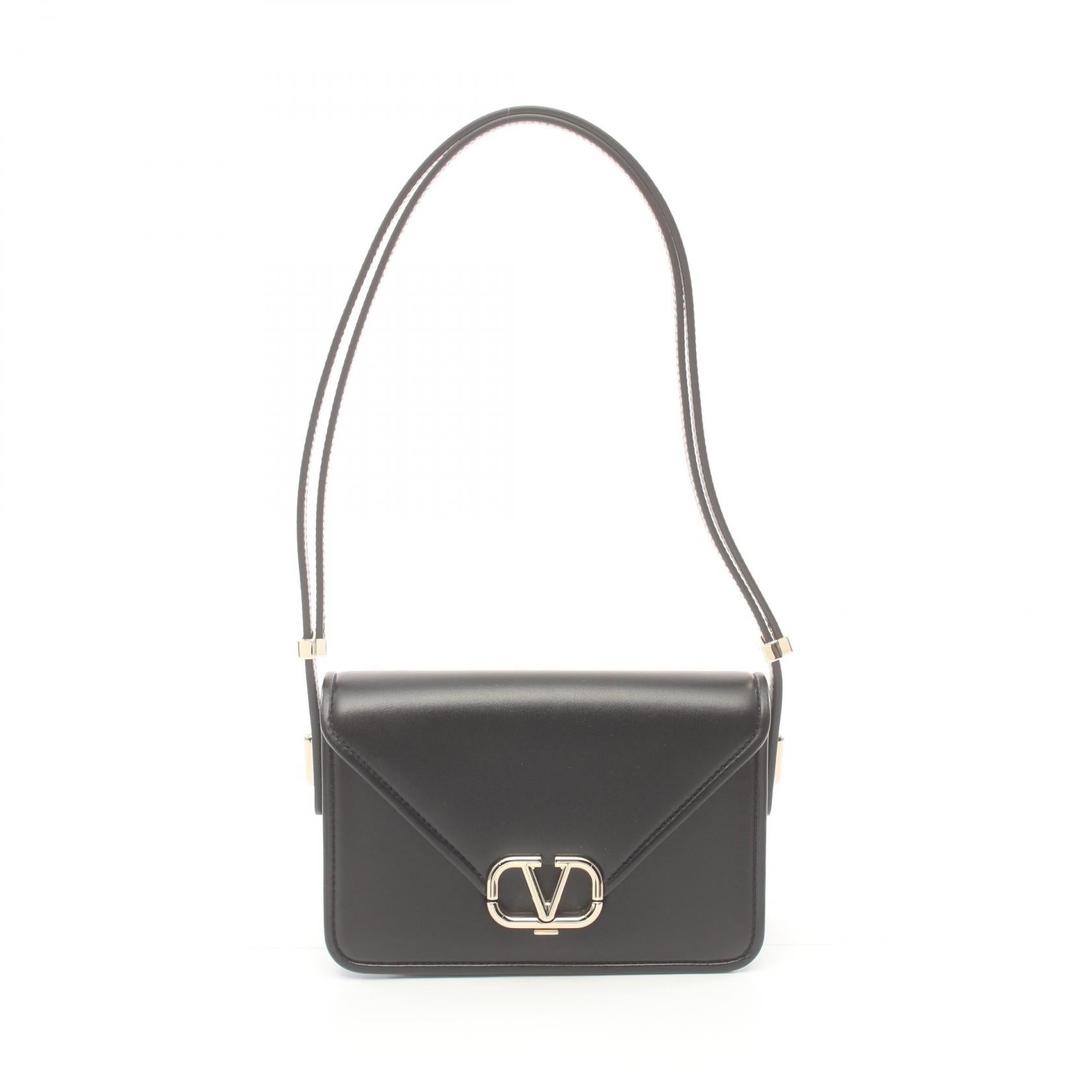 Valentino V Logo Leather Shoulder Bag