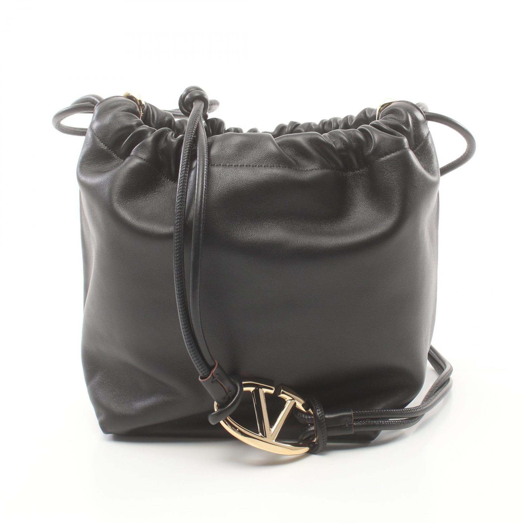 Valentino Leather Pouf Bucket Shoulder Bag