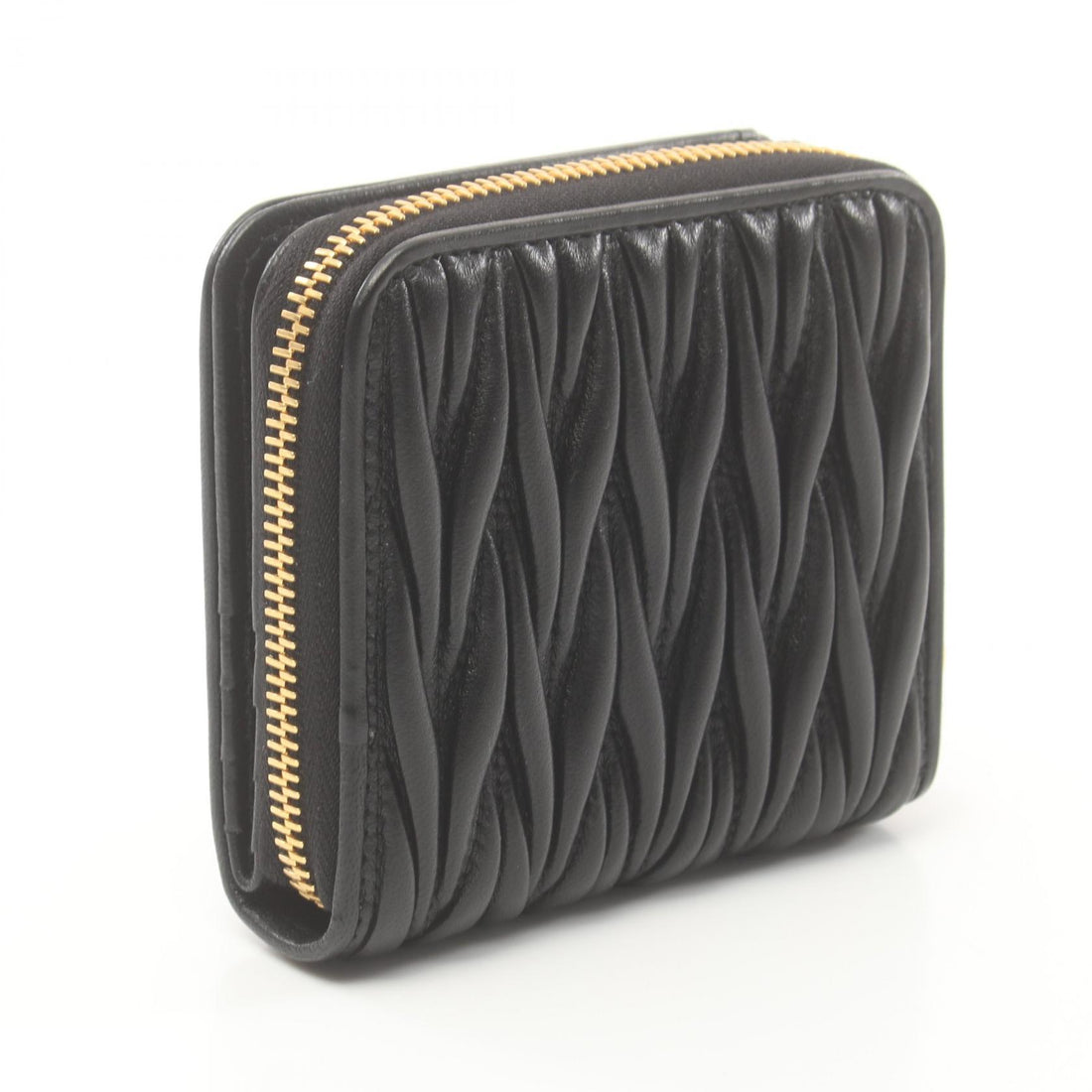 Miu Miu Matelasse Leather Wallet Black