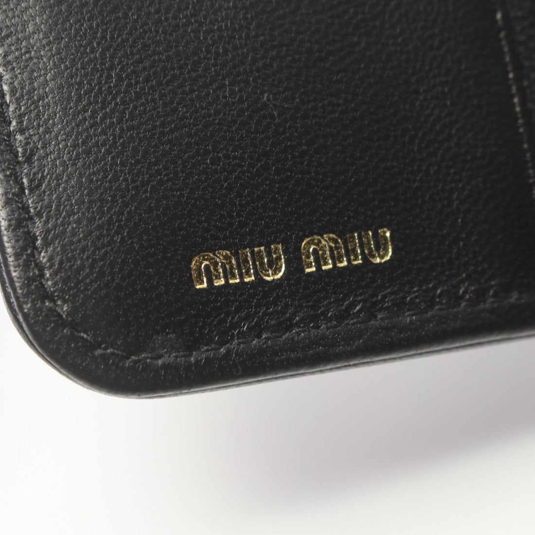 Miu Miu Matelasse Leather Wallet Black