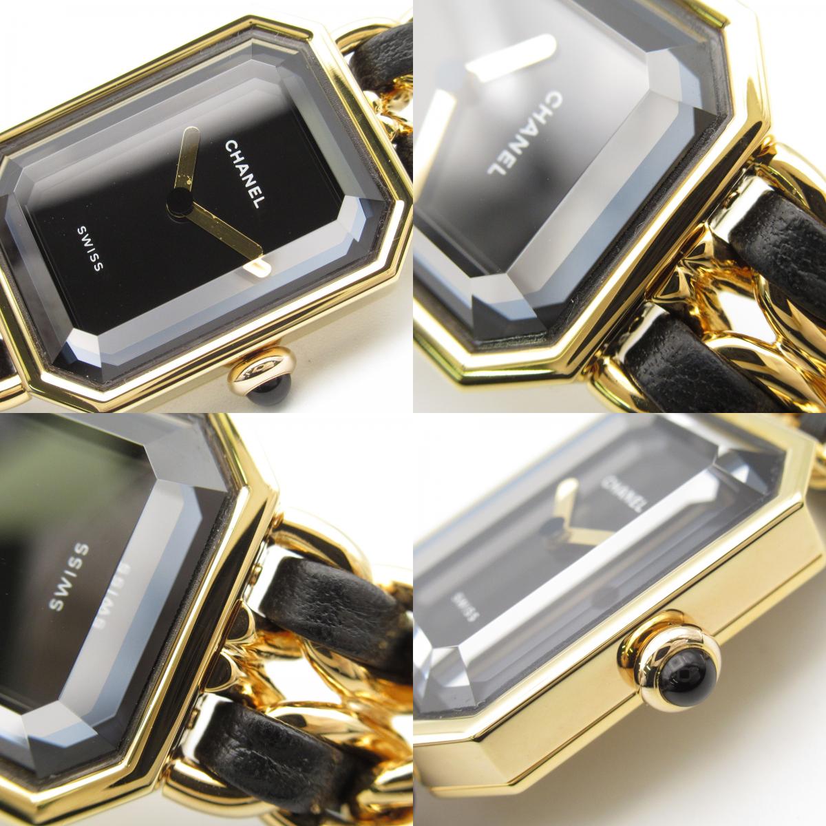 Chanel Premiere M Watch Gold Plated Leather