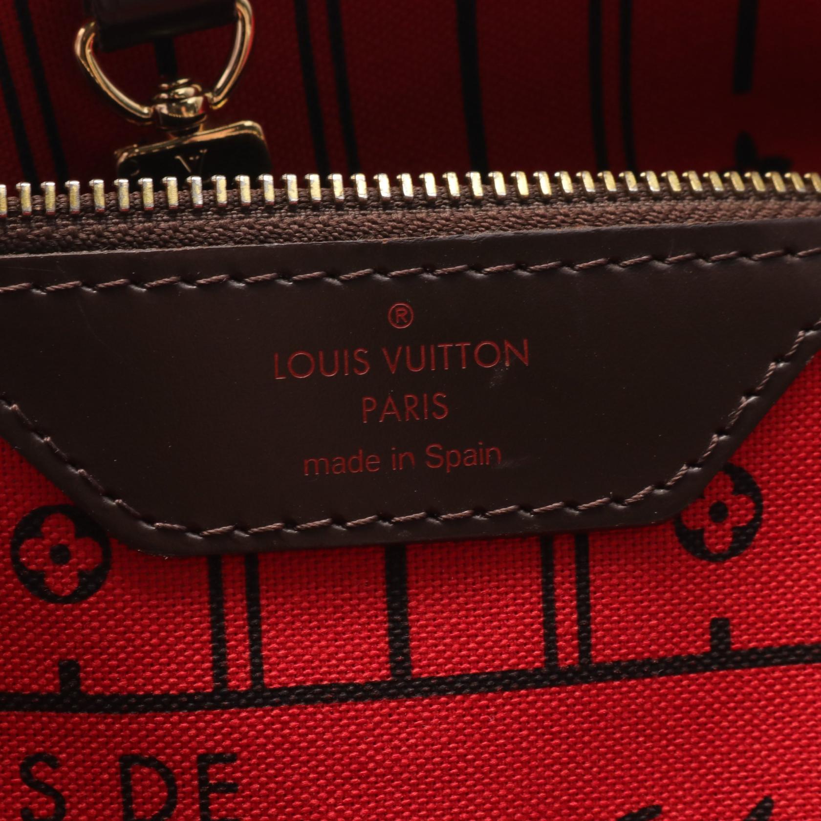 Louis Vuitton Neverfull MM Damier Ebene Tote Bag N41358