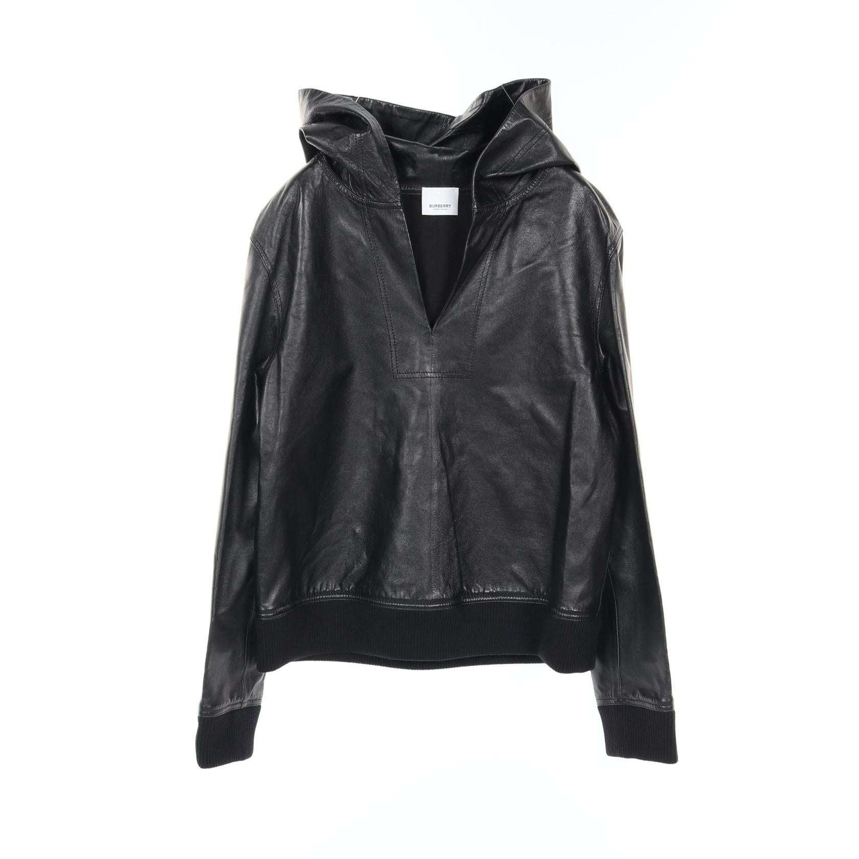 Burberry Women's Lamb Leather Hoodie Black