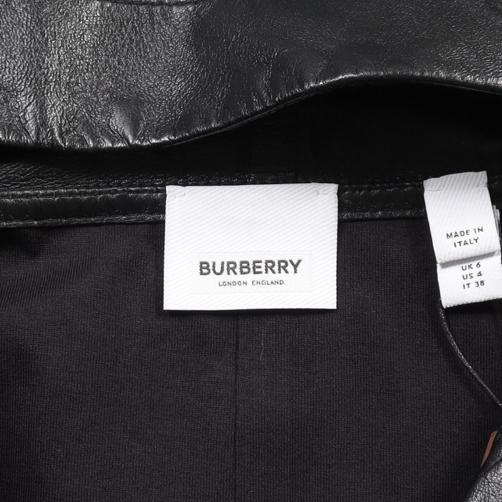 Burberry Women's Lamb Leather Hoodie Black