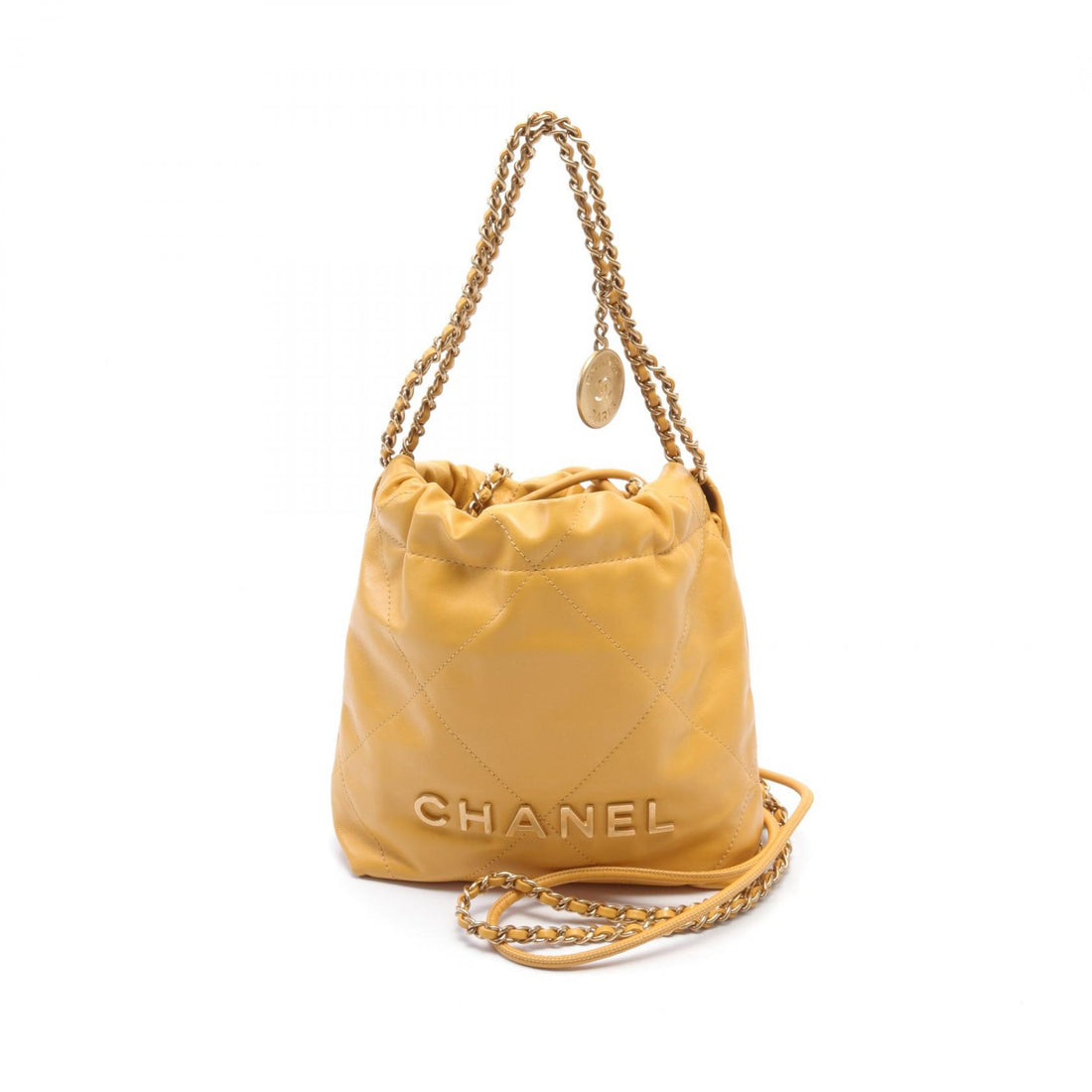 Chanel 22 Leather Shoulder Bag Yellow