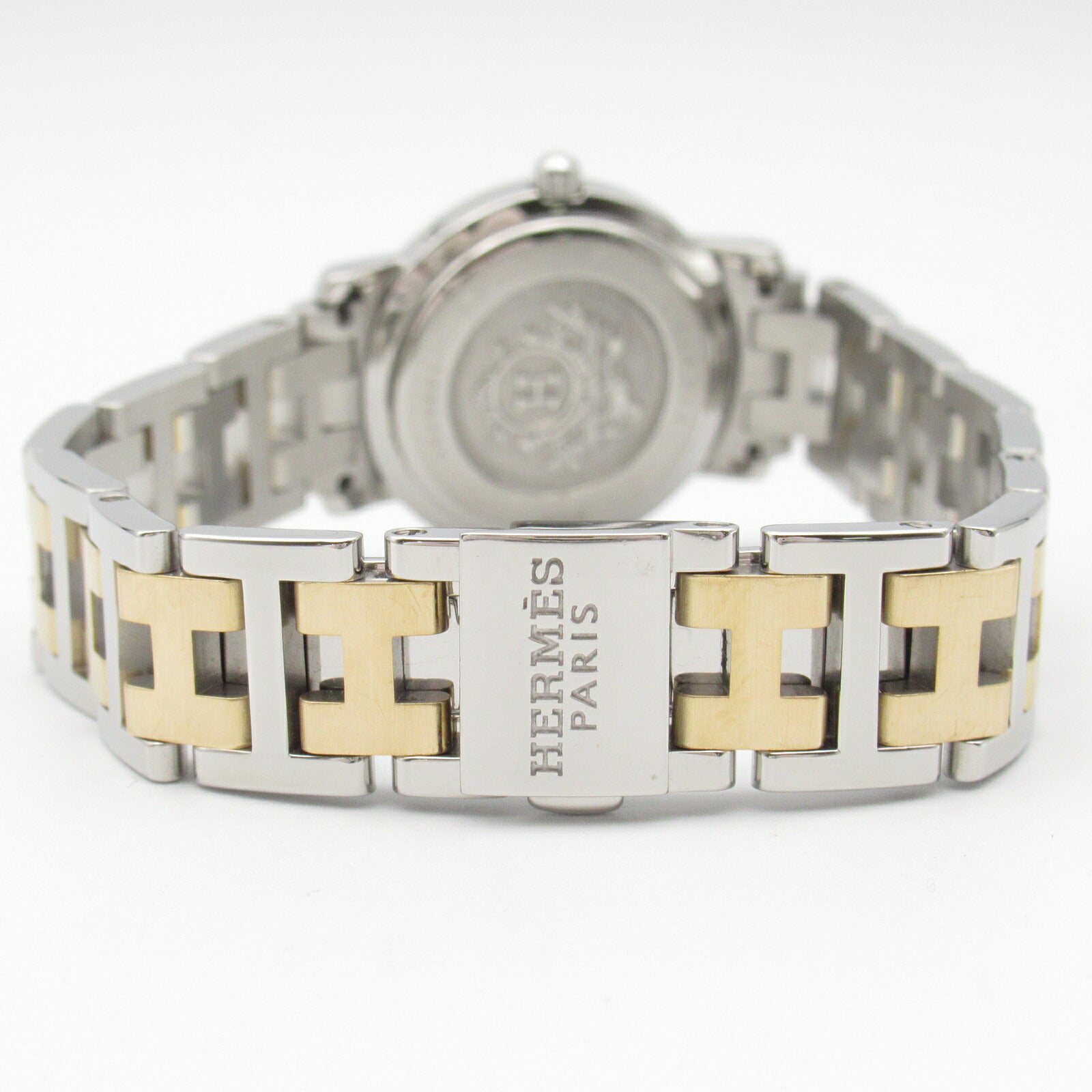 Hermes Clipper Quartz Watch Stainless Steel Gold Plated