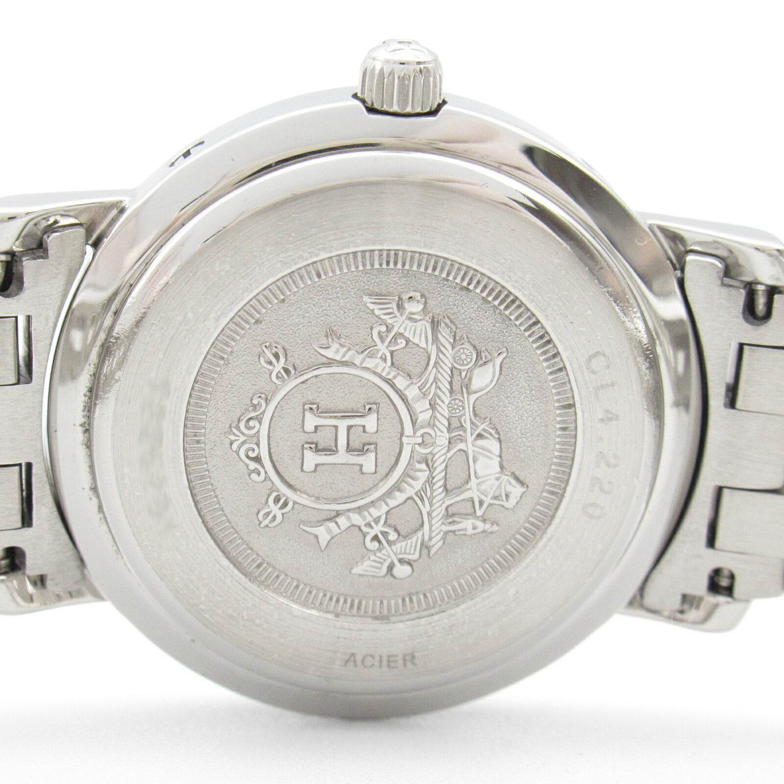 Hermes Clipper Quartz Watch Stainless Steel Gold Plated