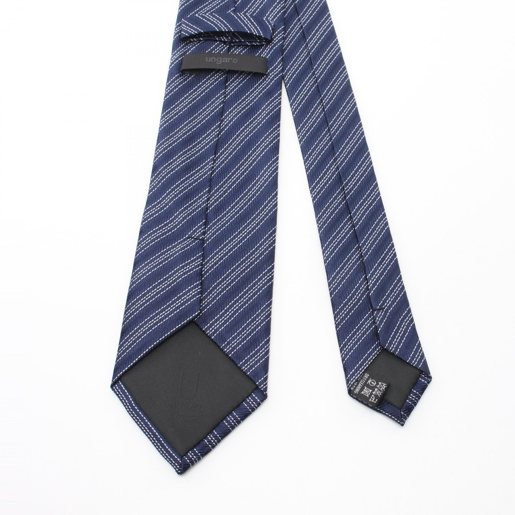 Emanuel Ungaro Silk Tie Navy/White