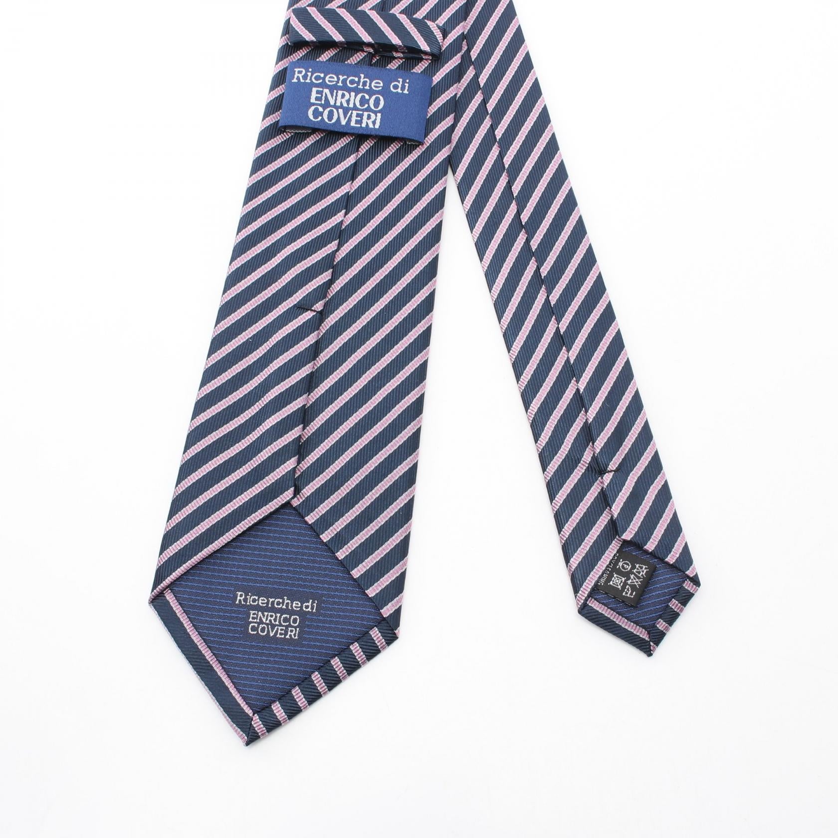 Enrico Coveri Silk Necktie Navy/Pink