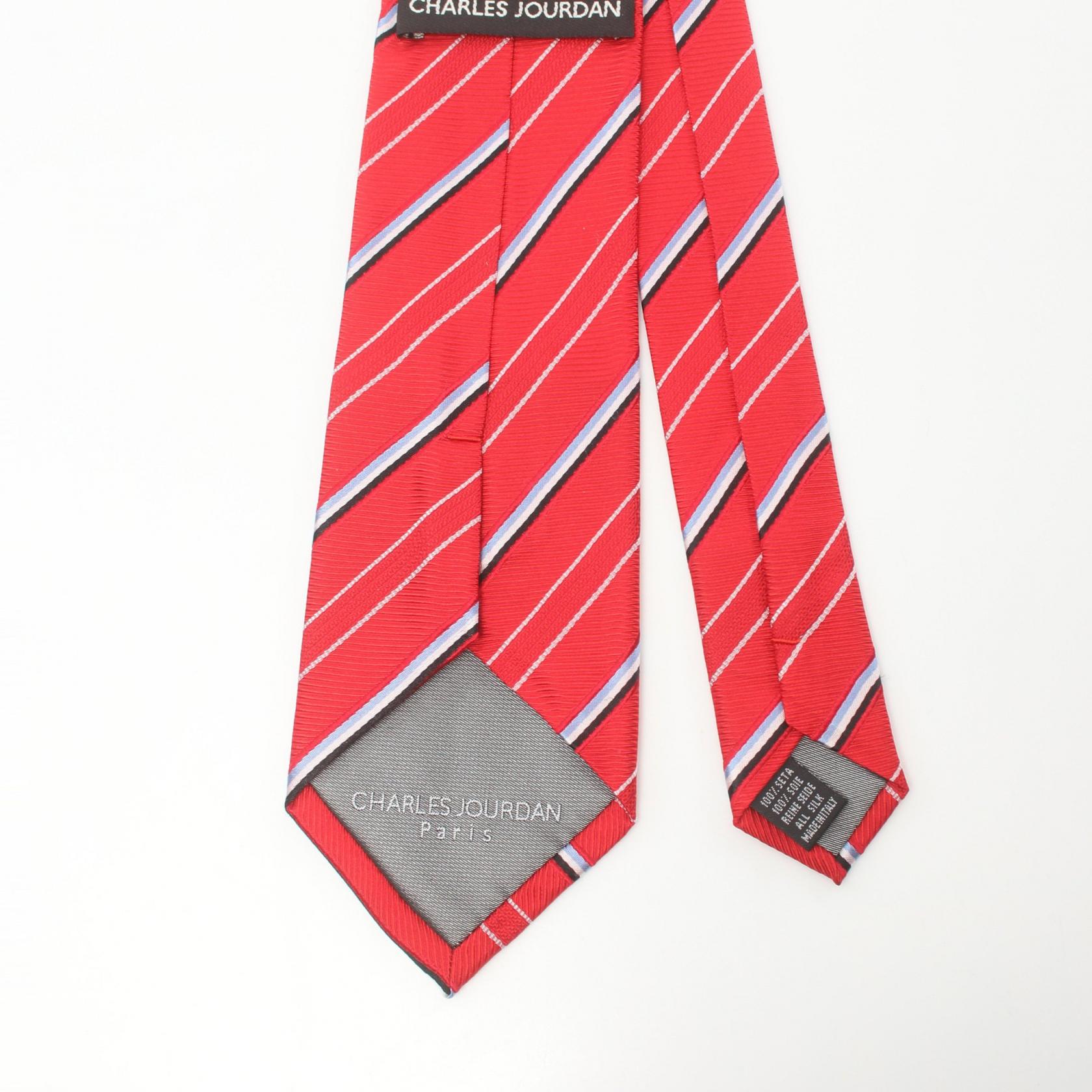 CHARLES JOURDAN Silk Tie Red/Blue