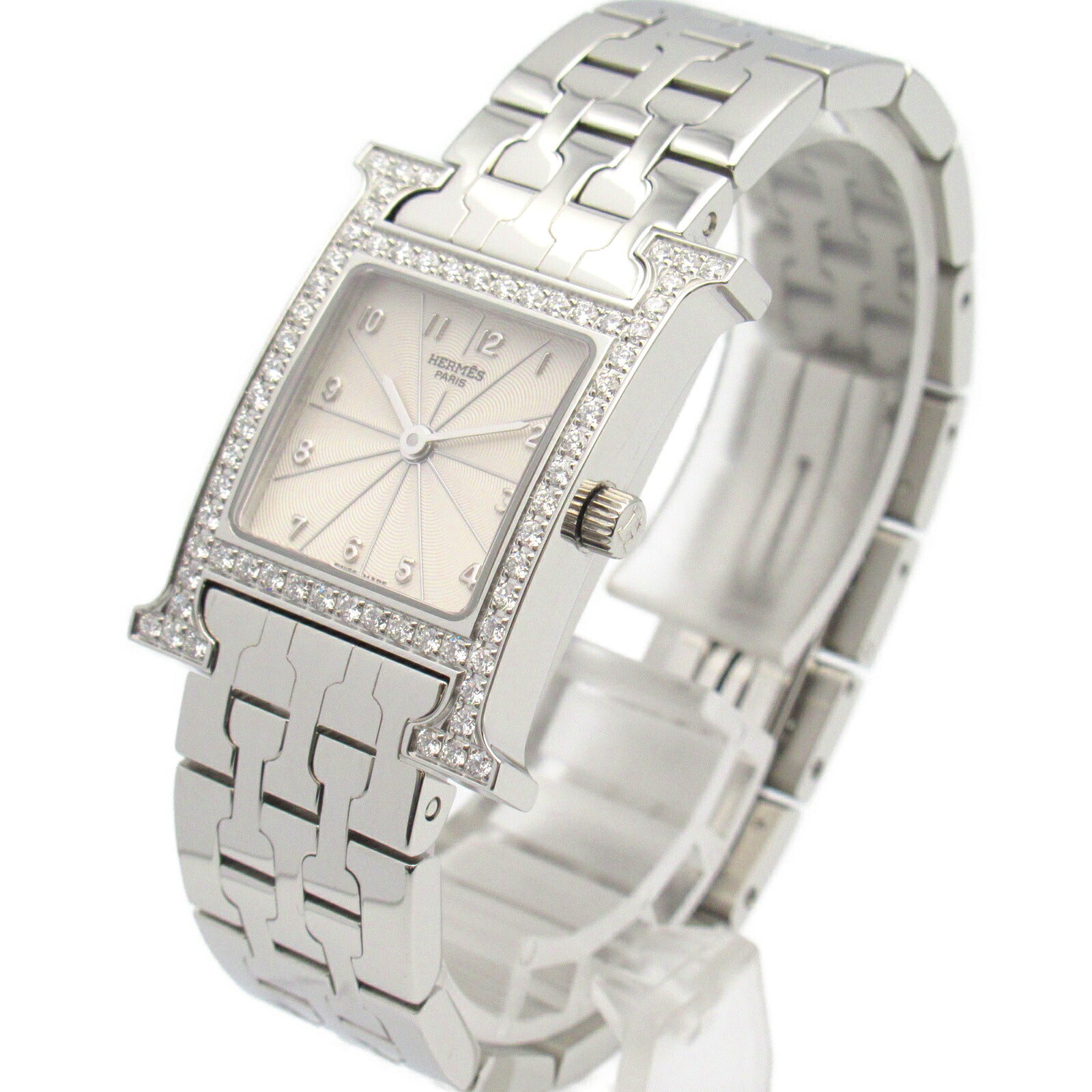 Hermes H Watch Diamond Bezel Stainless Steel