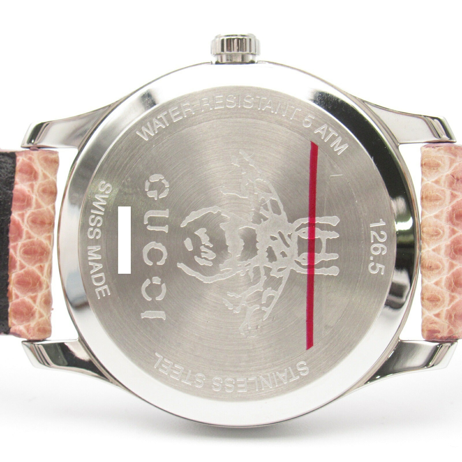 Gucci G-Timeless Watch Stainless Steel Lizard Leather