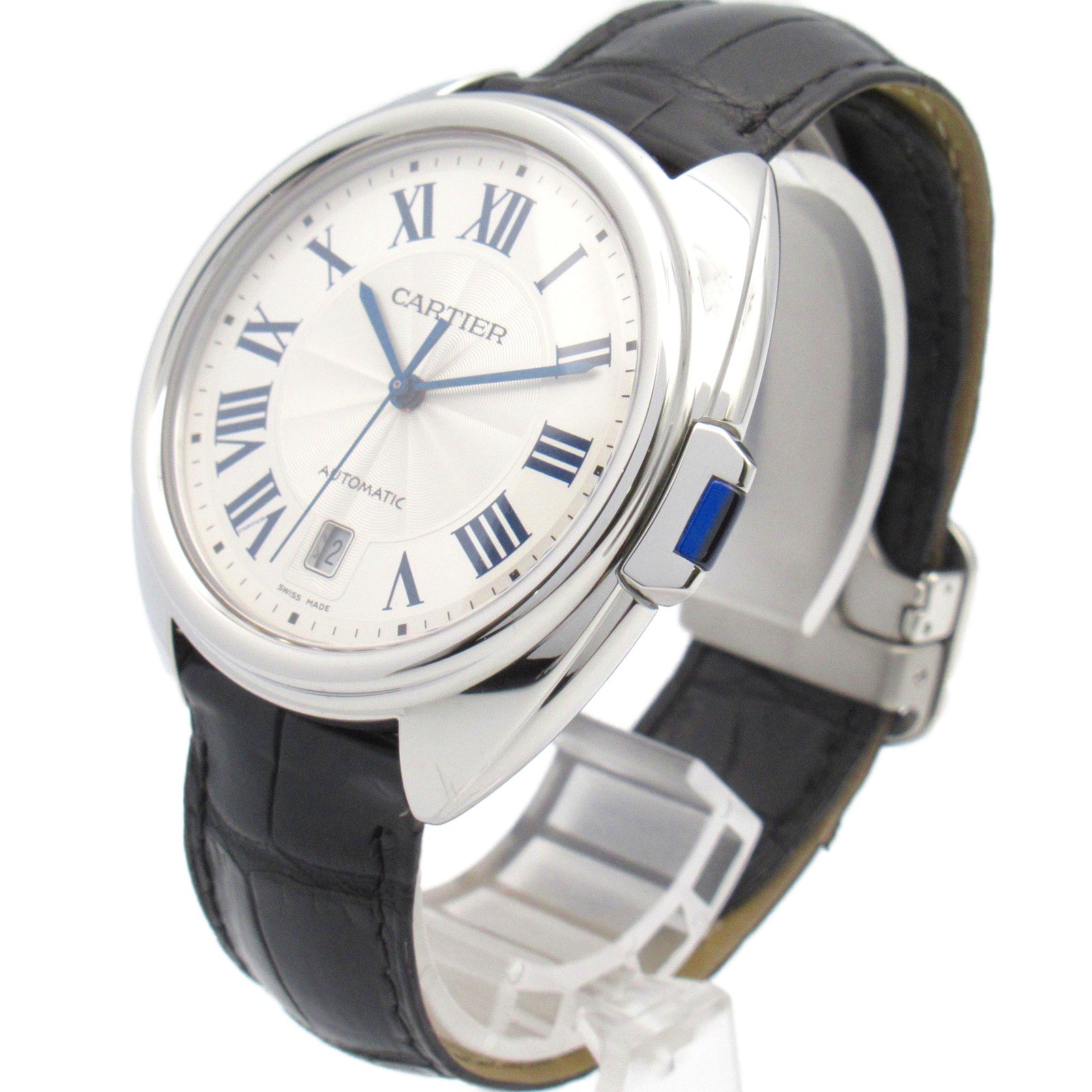 Cartier Cle de Cartier Watch Stainless Steel Crocodile Leather WSCL0018