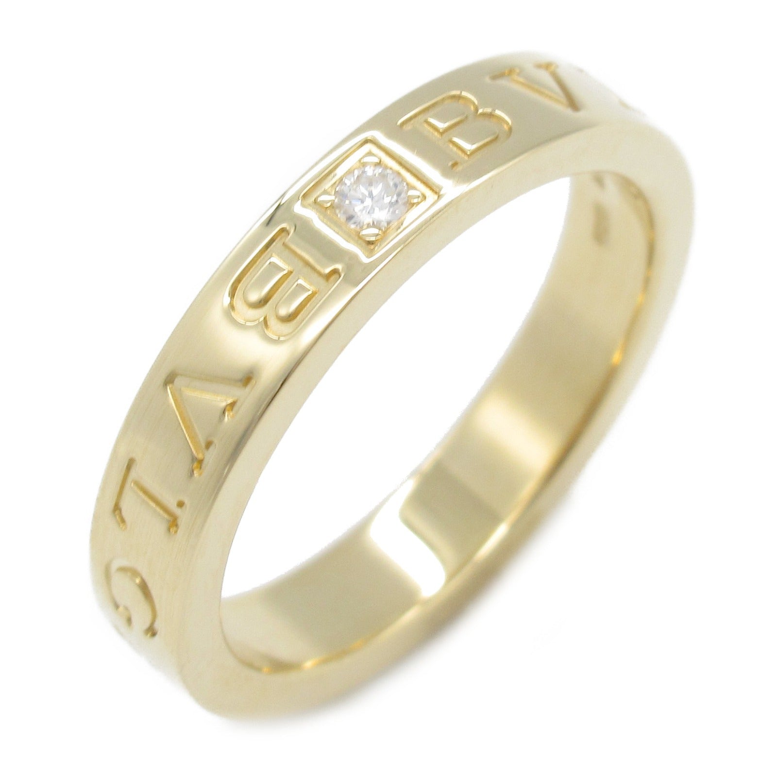 Bvlgari Double Logo Diamond Ring K18 Yellow Gold