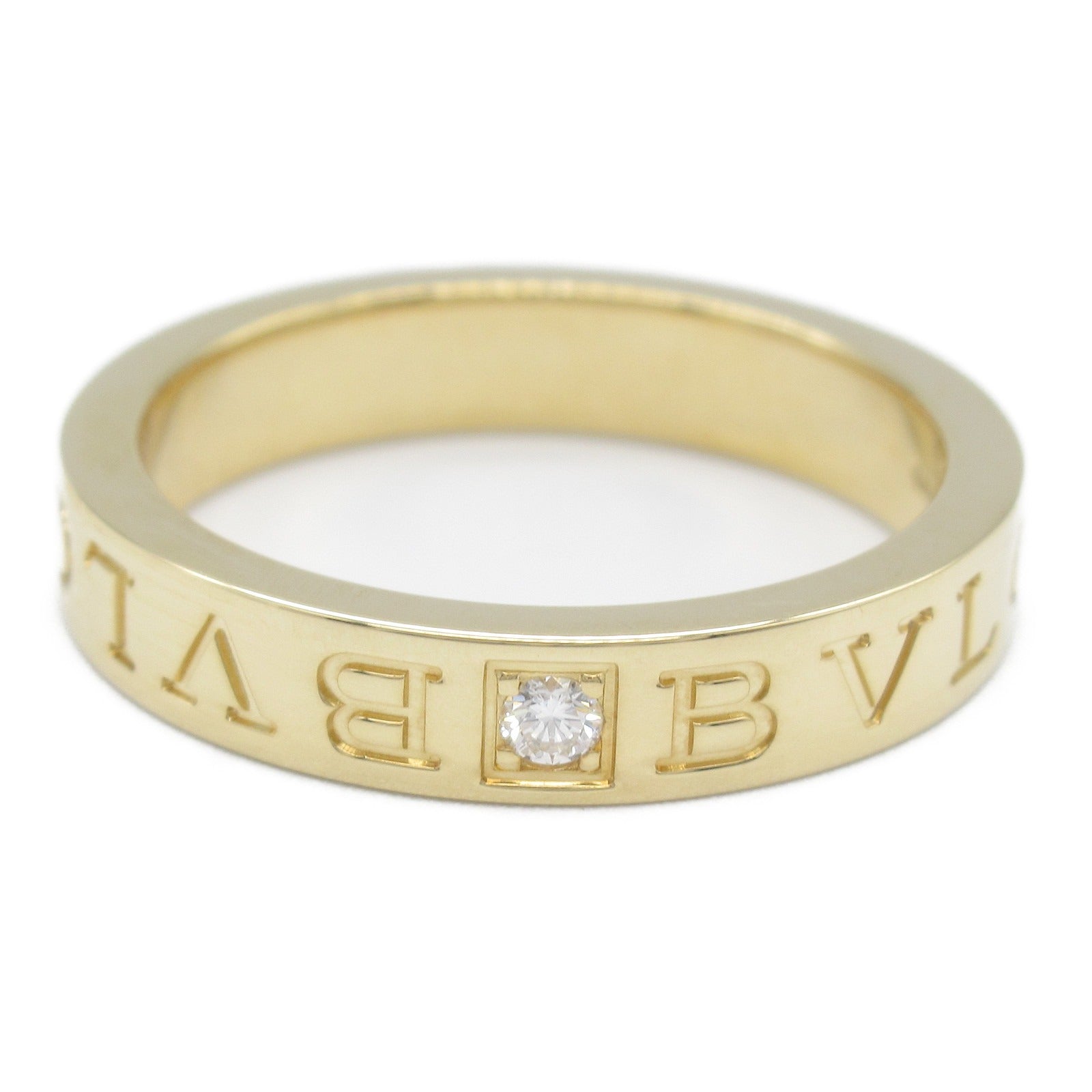 Bvlgari Double Logo Diamond Ring K18 Yellow Gold