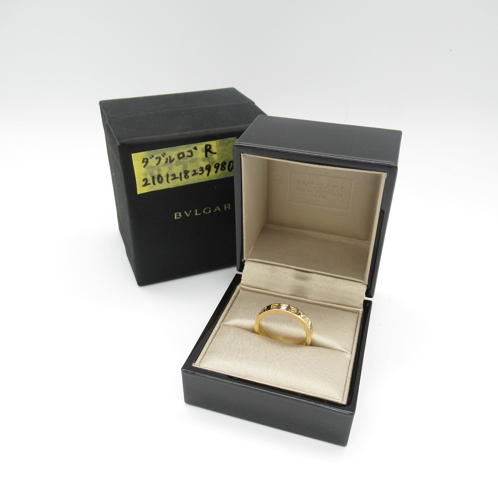 Bvlgari Double Logo Diamond Ring K18 Yellow Gold