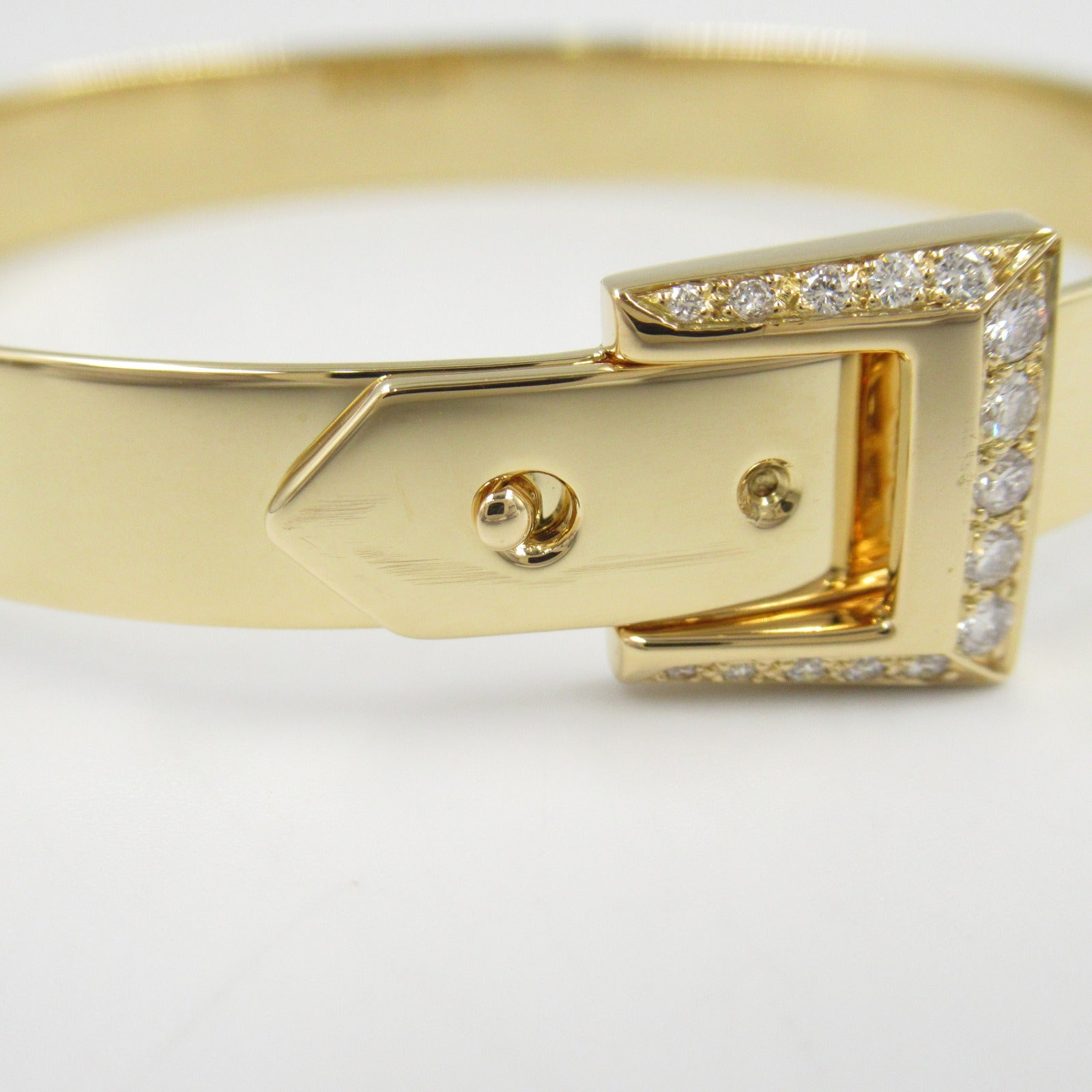 Hermes K18 Yellow Gold Diamond Belt Design Bracelet