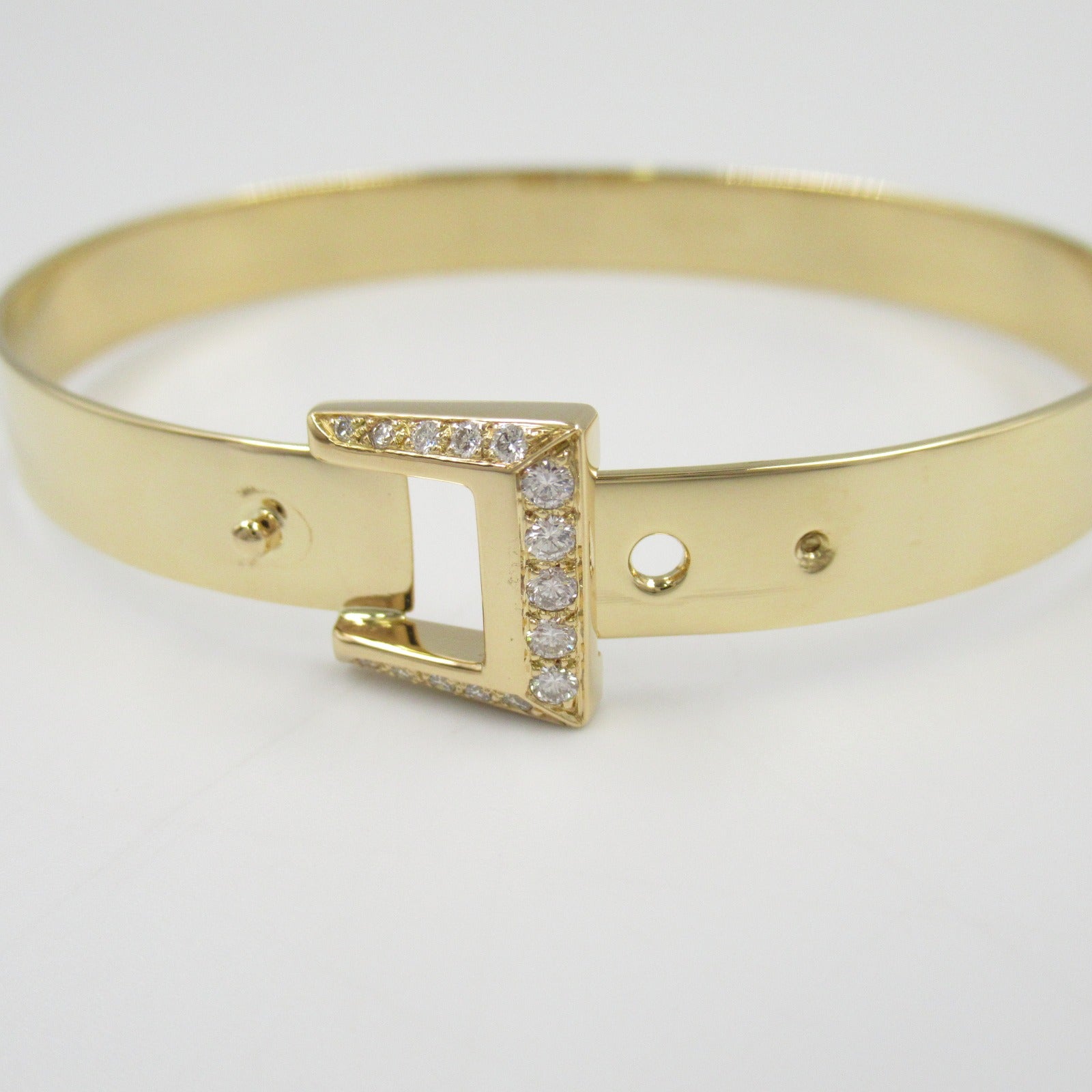 Hermes K18 Yellow Gold Diamond Belt Design Bracelet