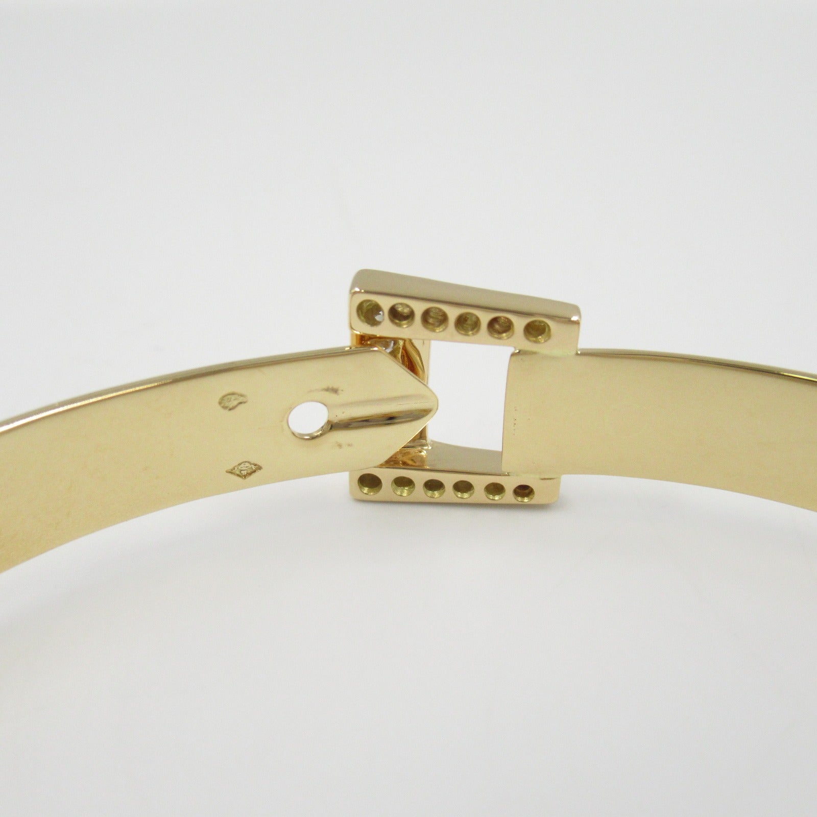 Hermes K18 Yellow Gold Diamond Belt Design Bracelet