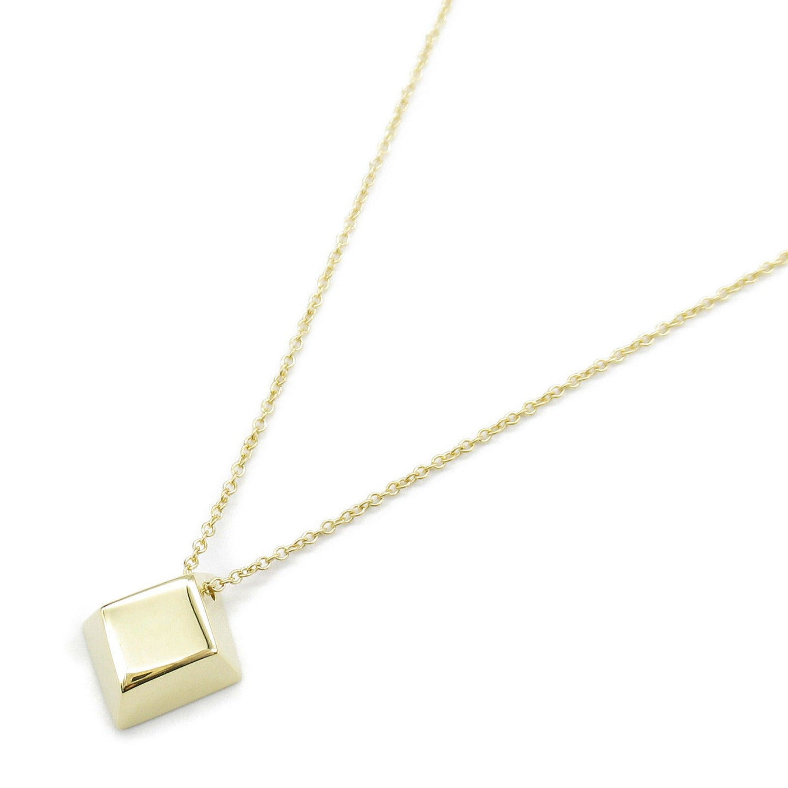 Tiffany & Co K18 Gold Cube Necklace