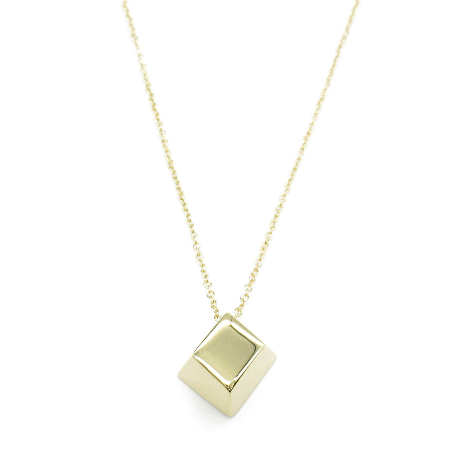 Tiffany & Co K18 Gold Cube Necklace