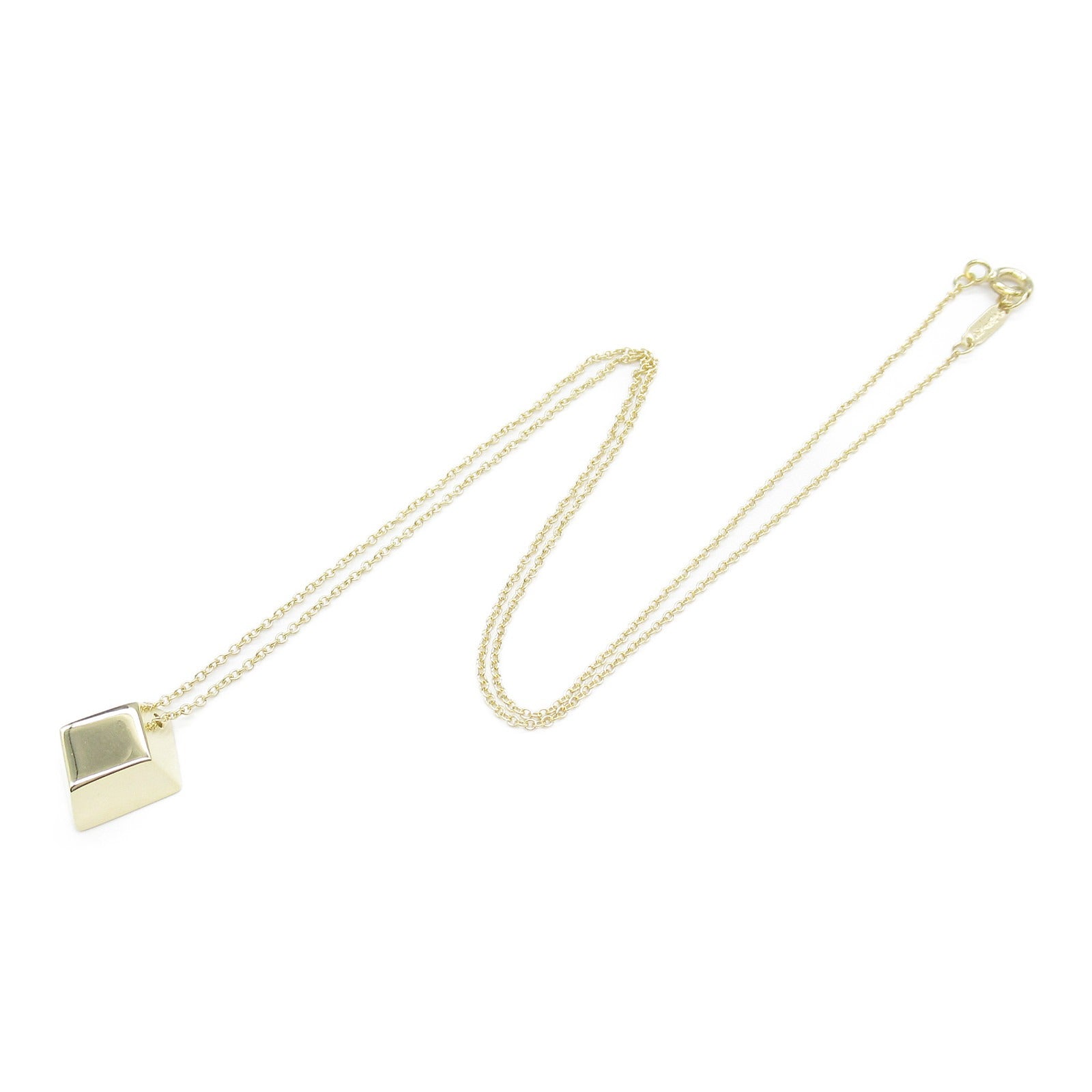 Tiffany & Co K18 Gold Cube Necklace