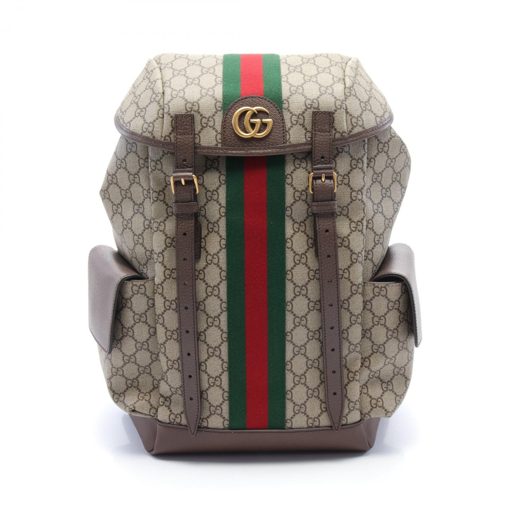 Gucci Ophidia GG Supreme Backpack PVC Canvas Leather