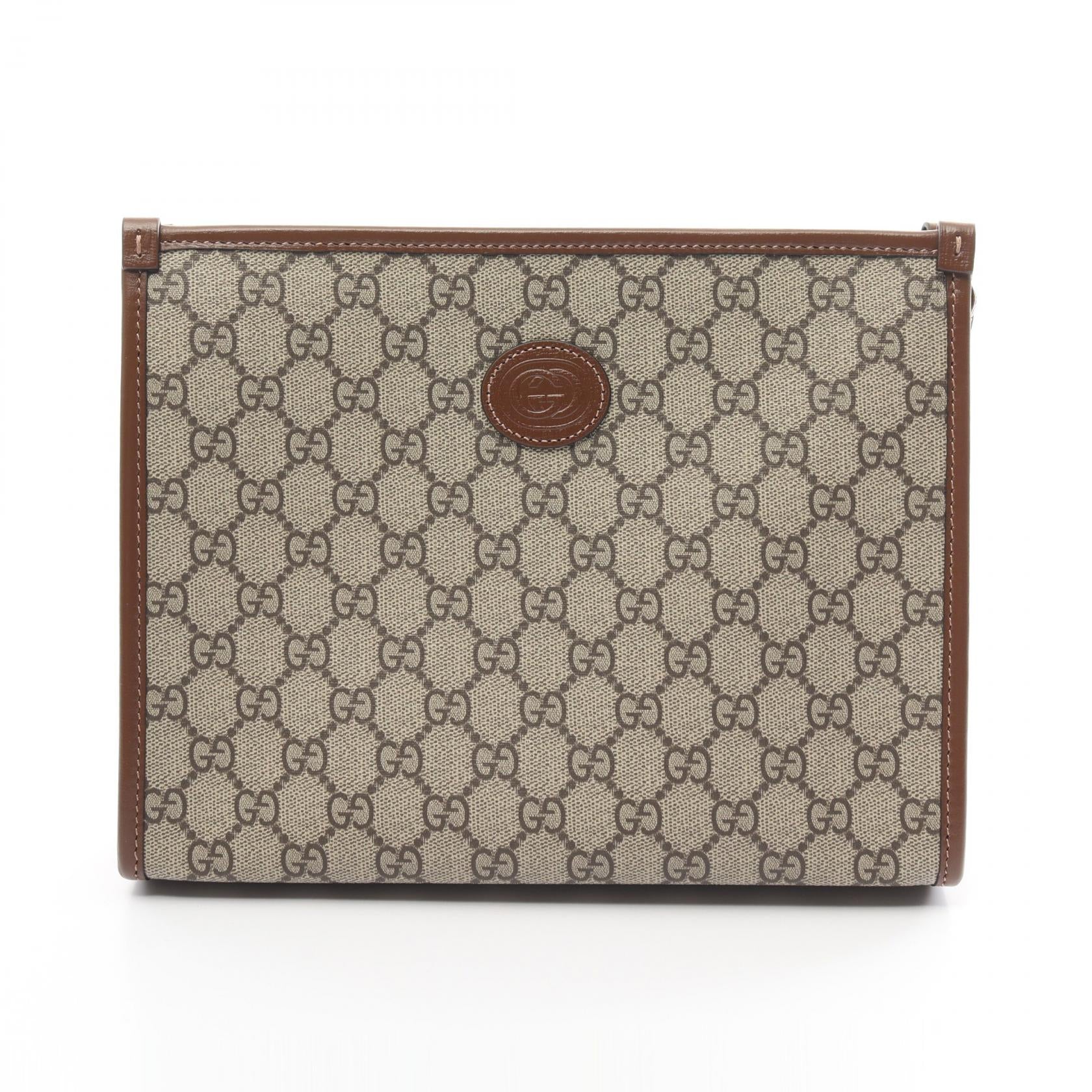 Gucci Interlocking G GG Supreme Clutch Bag