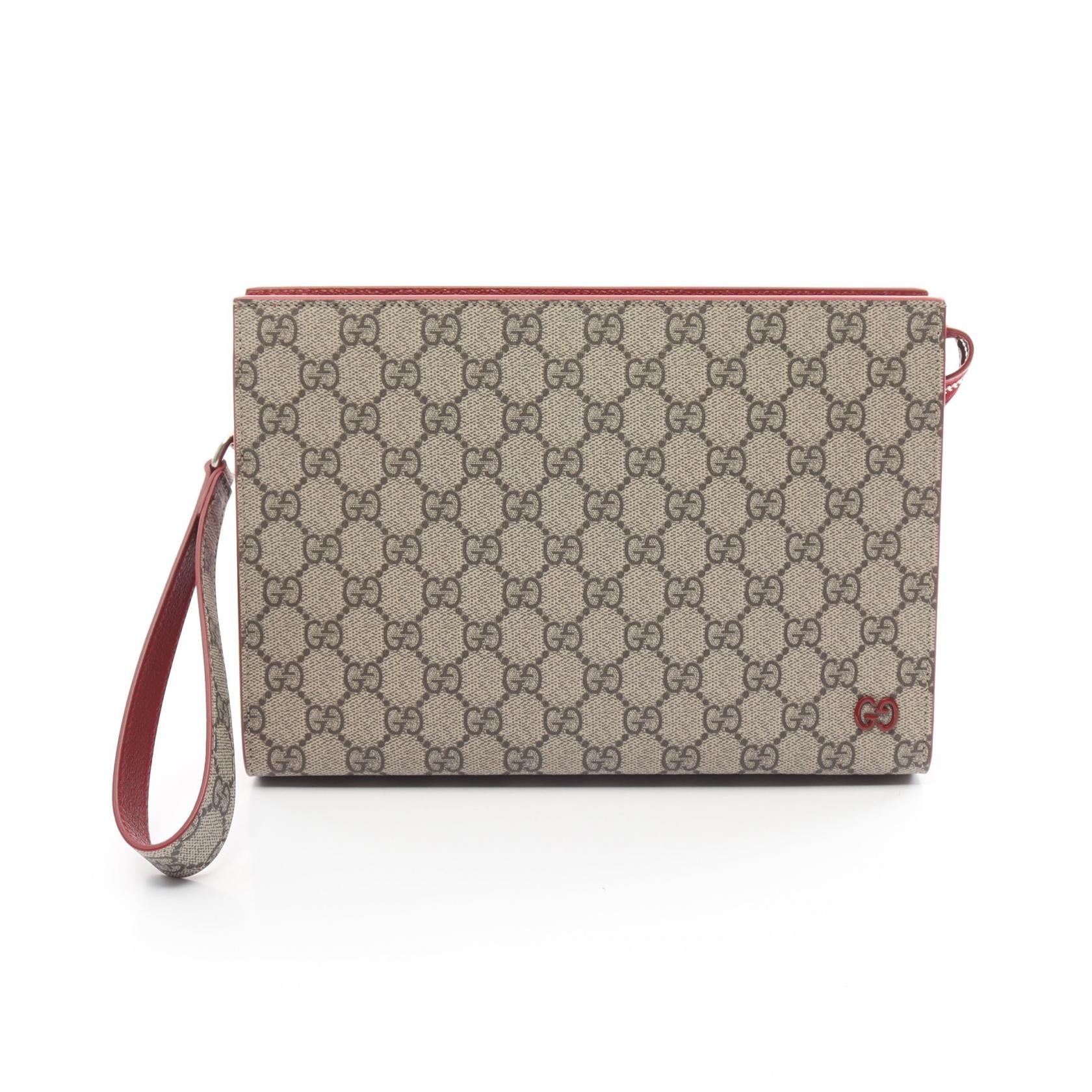 Gucci GG Supreme Clutch Bag PVC Leather