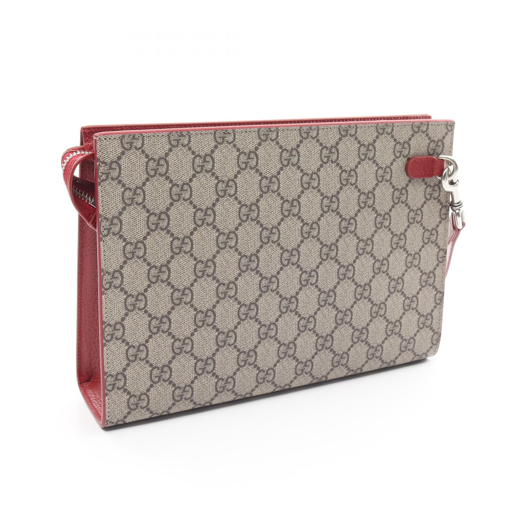 Gucci GG Supreme Clutch Bag PVC Leather