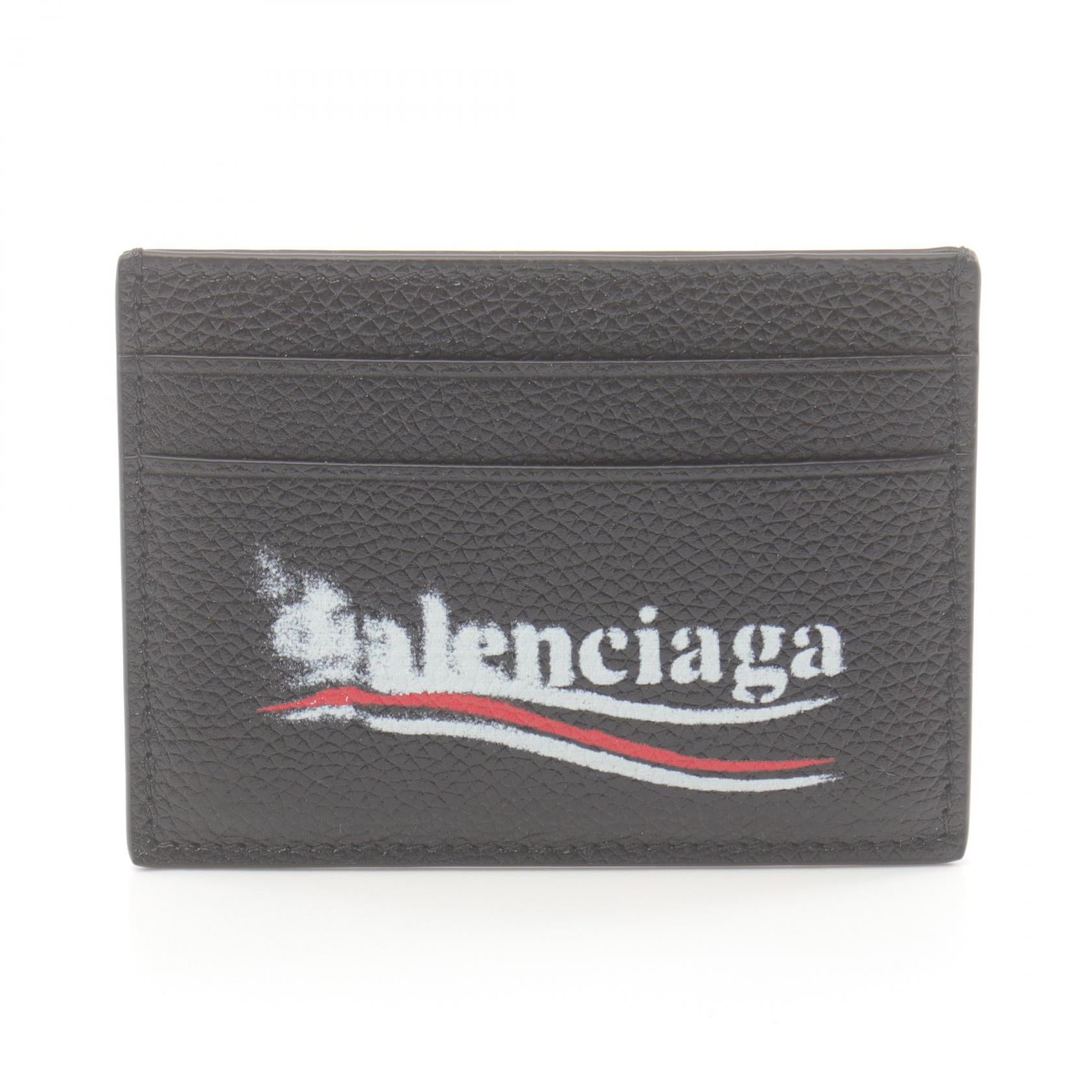 Balenciaga Leather Card Case Black