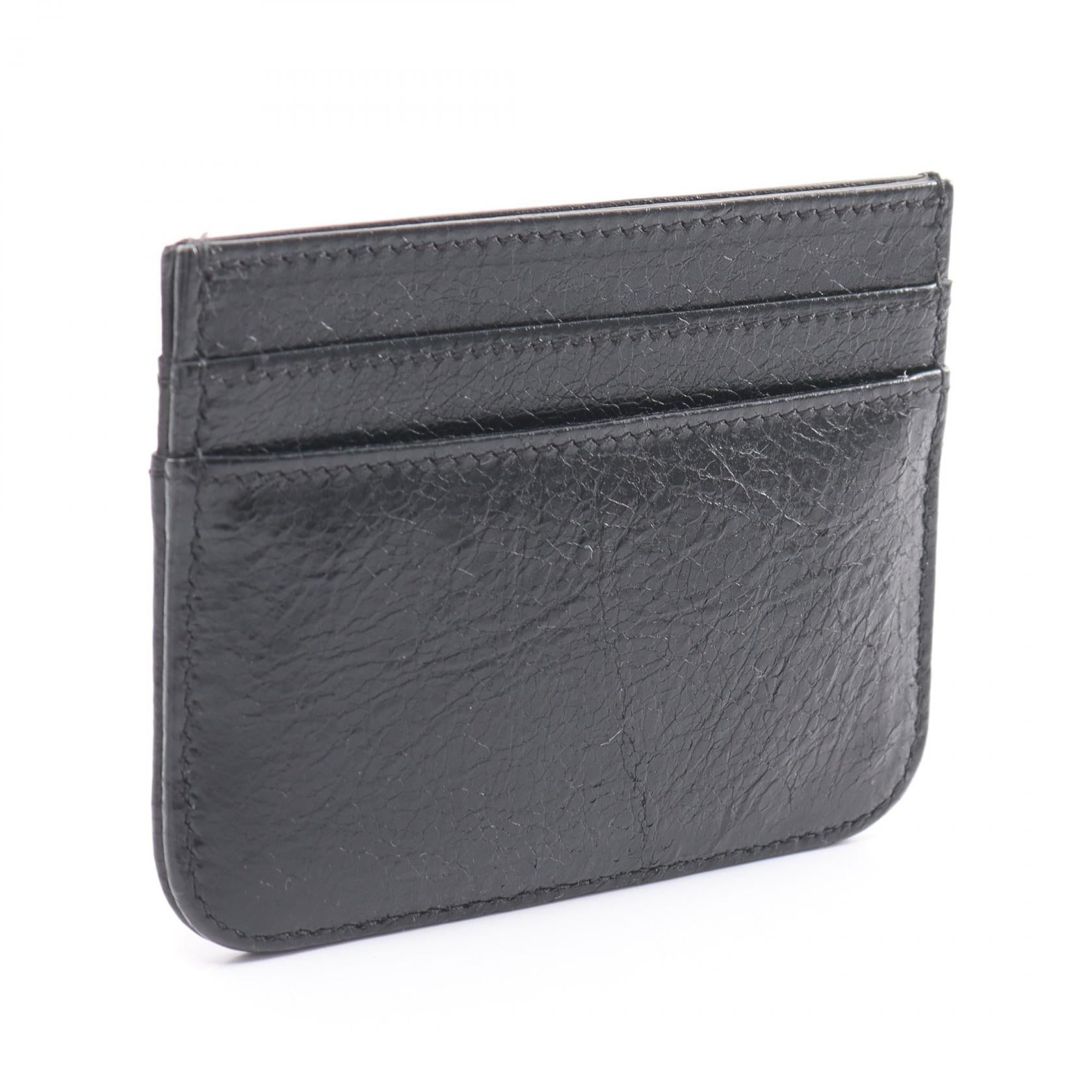 Balenciaga Monaco Leather Card Case Black