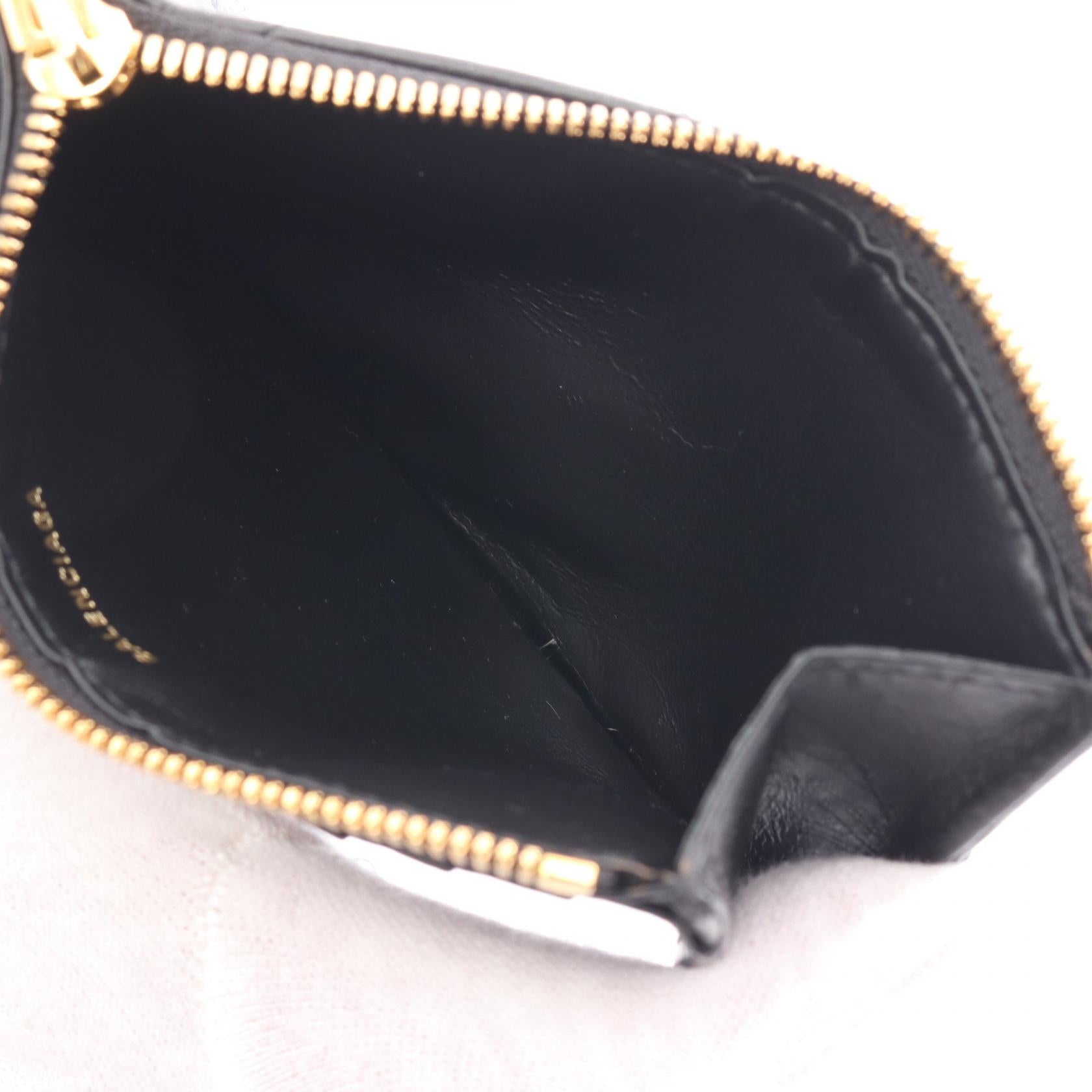 Balenciaga Crush Leather Card Case Black