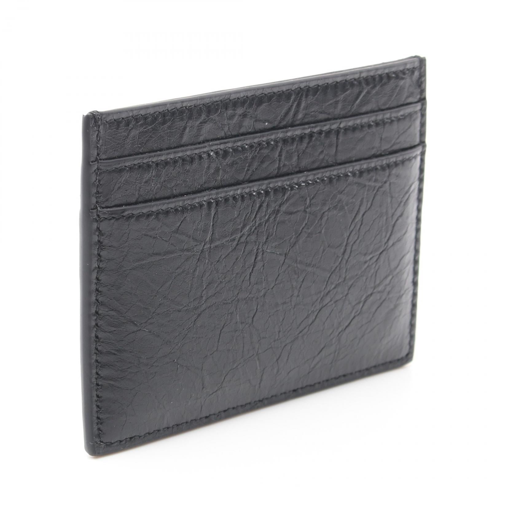 Balenciaga Monaco Leather Card Case Black