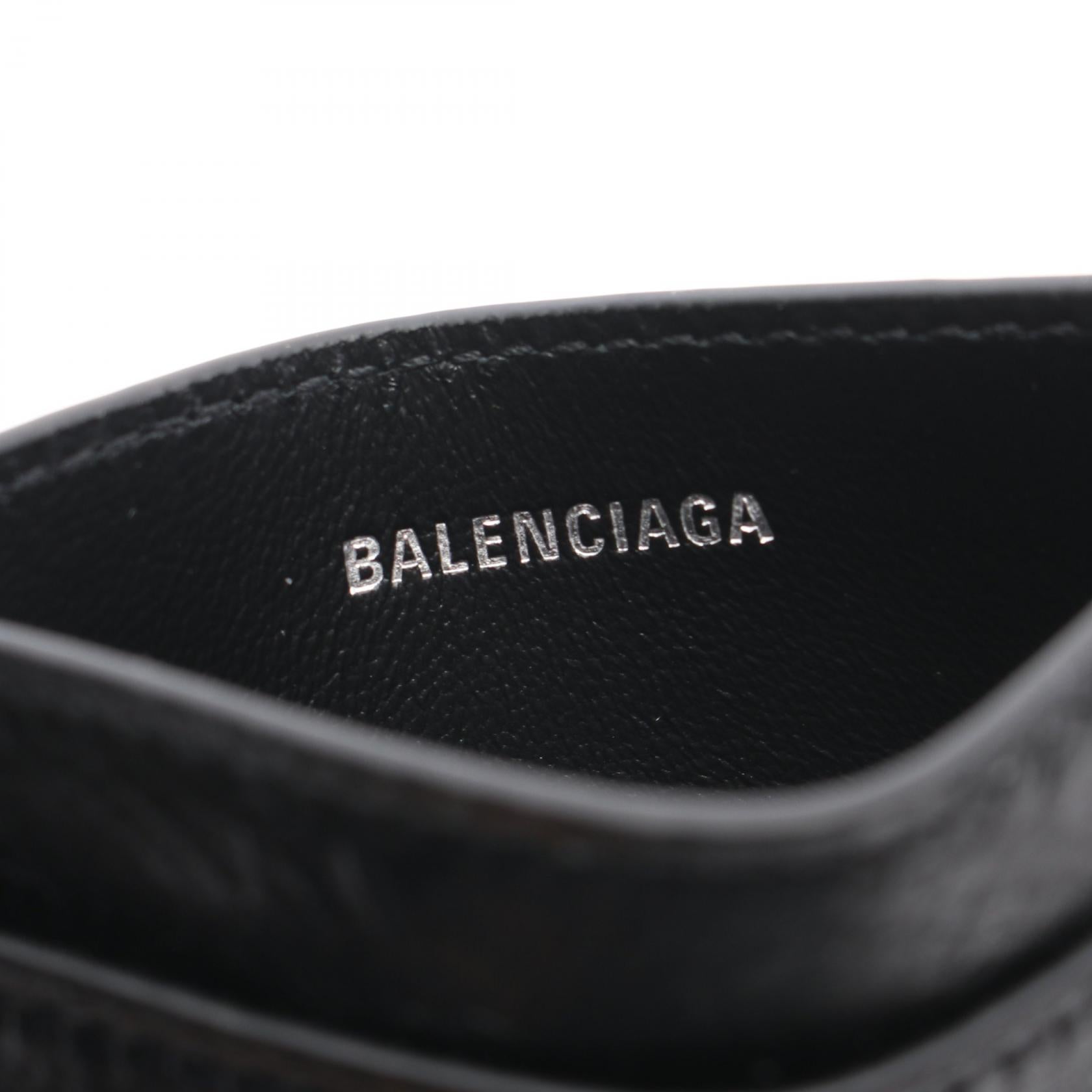 Balenciaga Monaco Leather Card Case Black