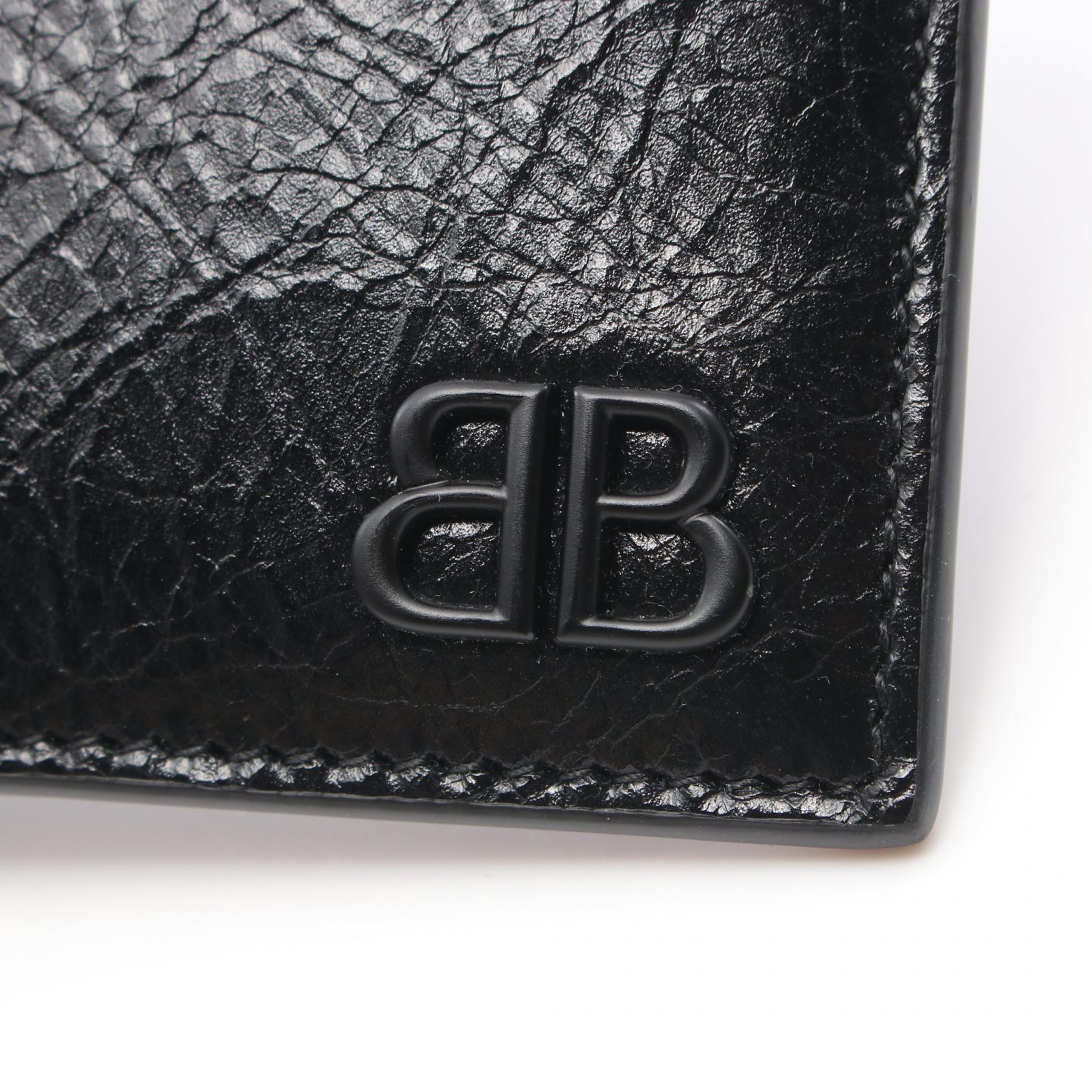 Balenciaga Monaco Leather Card Case Black