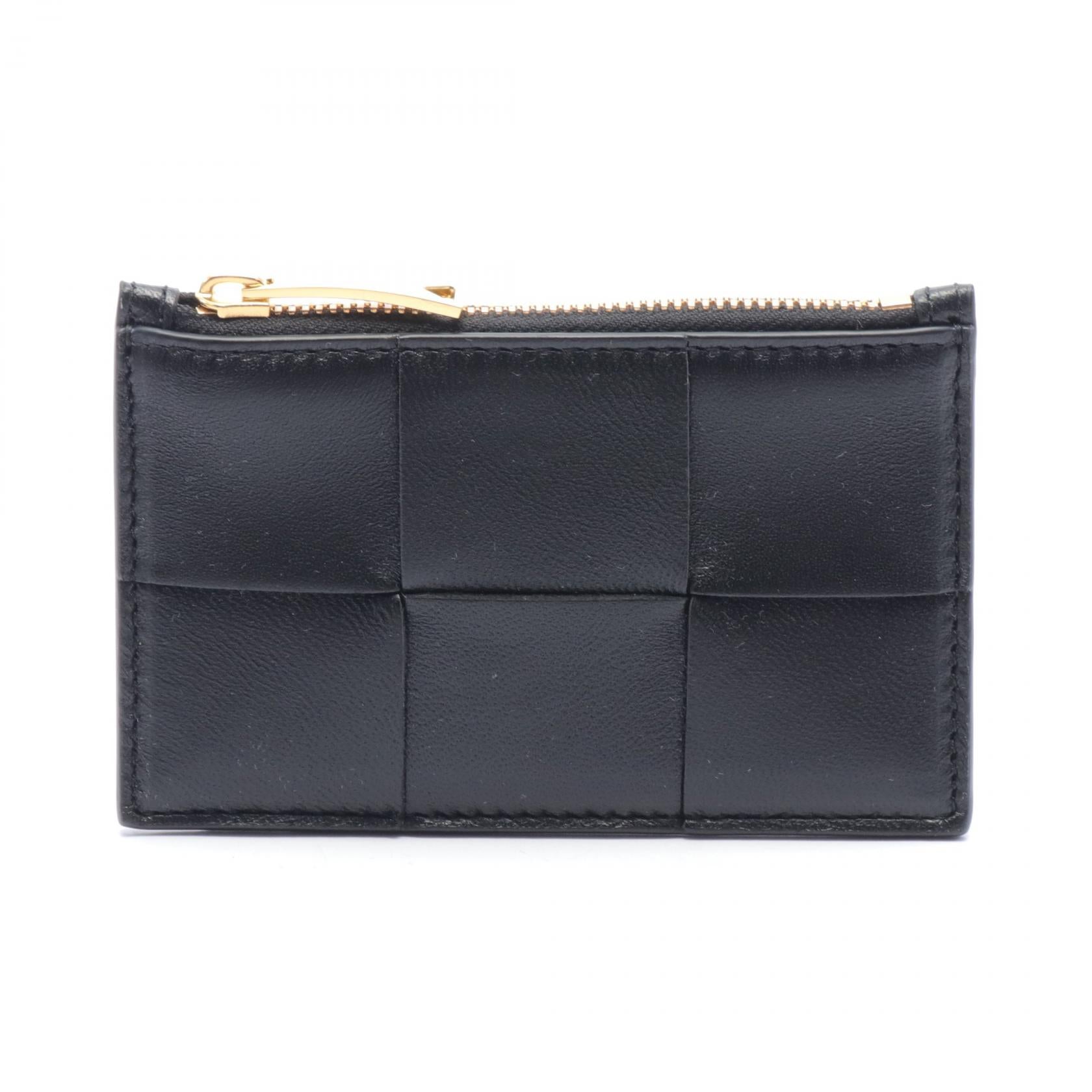 Bottega Veneta Leather Coin Case Black