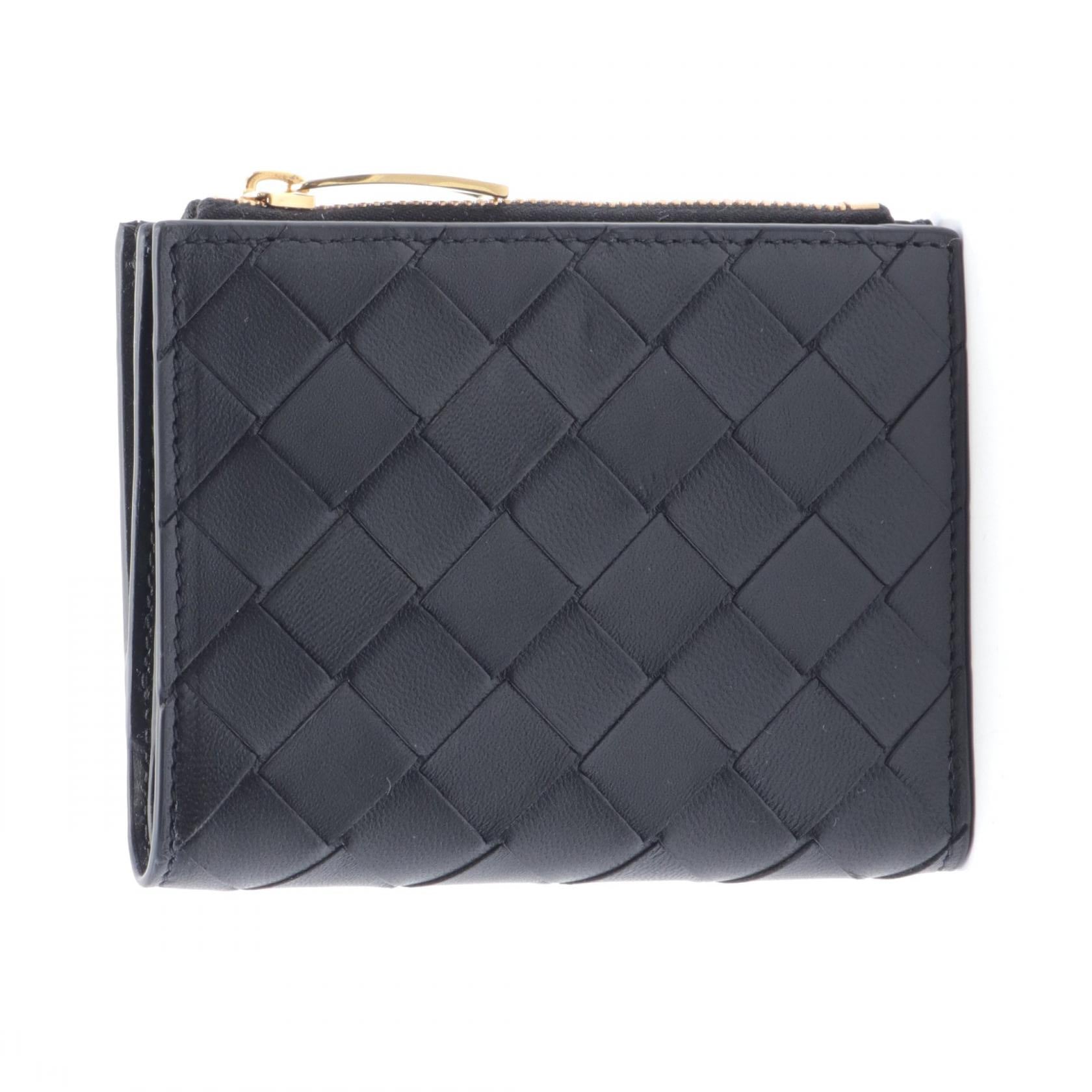 Bottega Veneta Leather Intrecciato Wallet Black