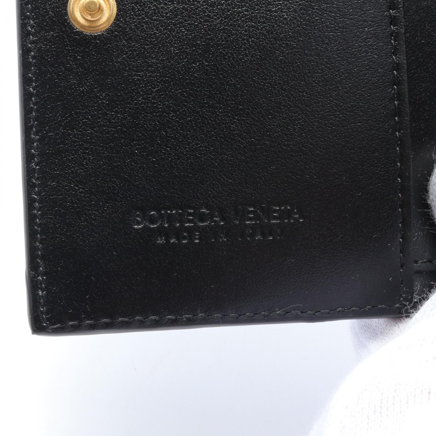 Bottega Veneta Leather Intrecciato Wallet Black