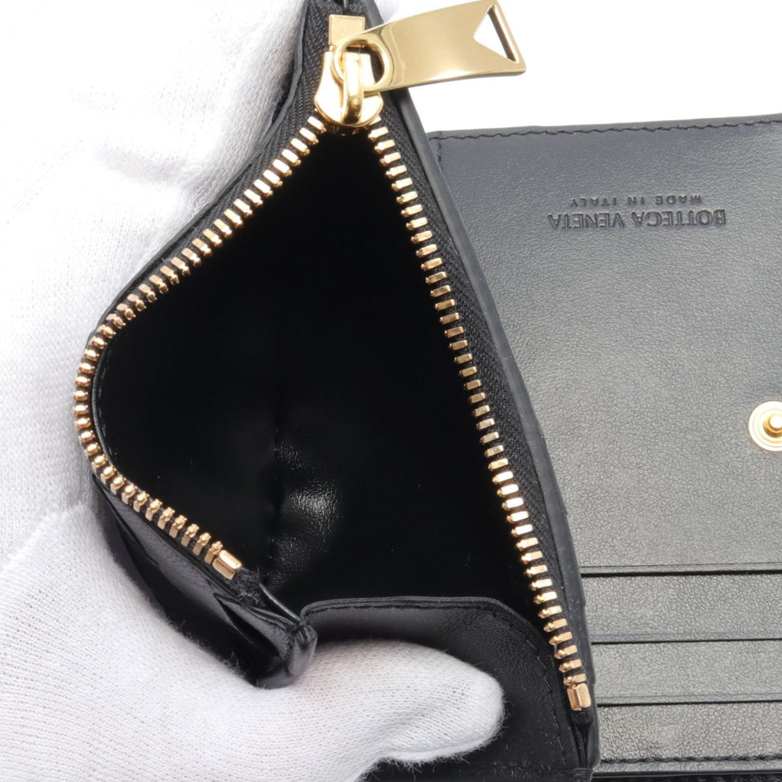 Bottega Veneta Leather Intrecciato Wallet Black