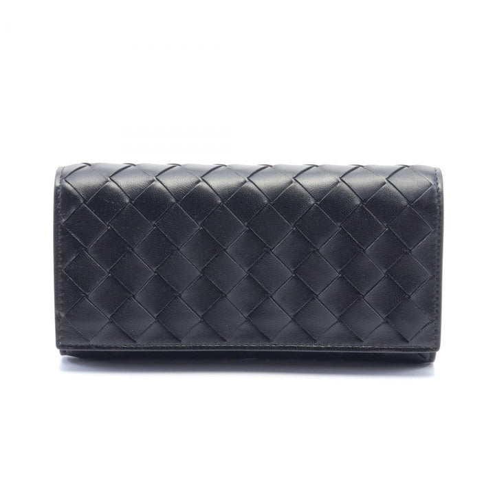 Bottega Veneta Leather Intrecciato Wallet Black