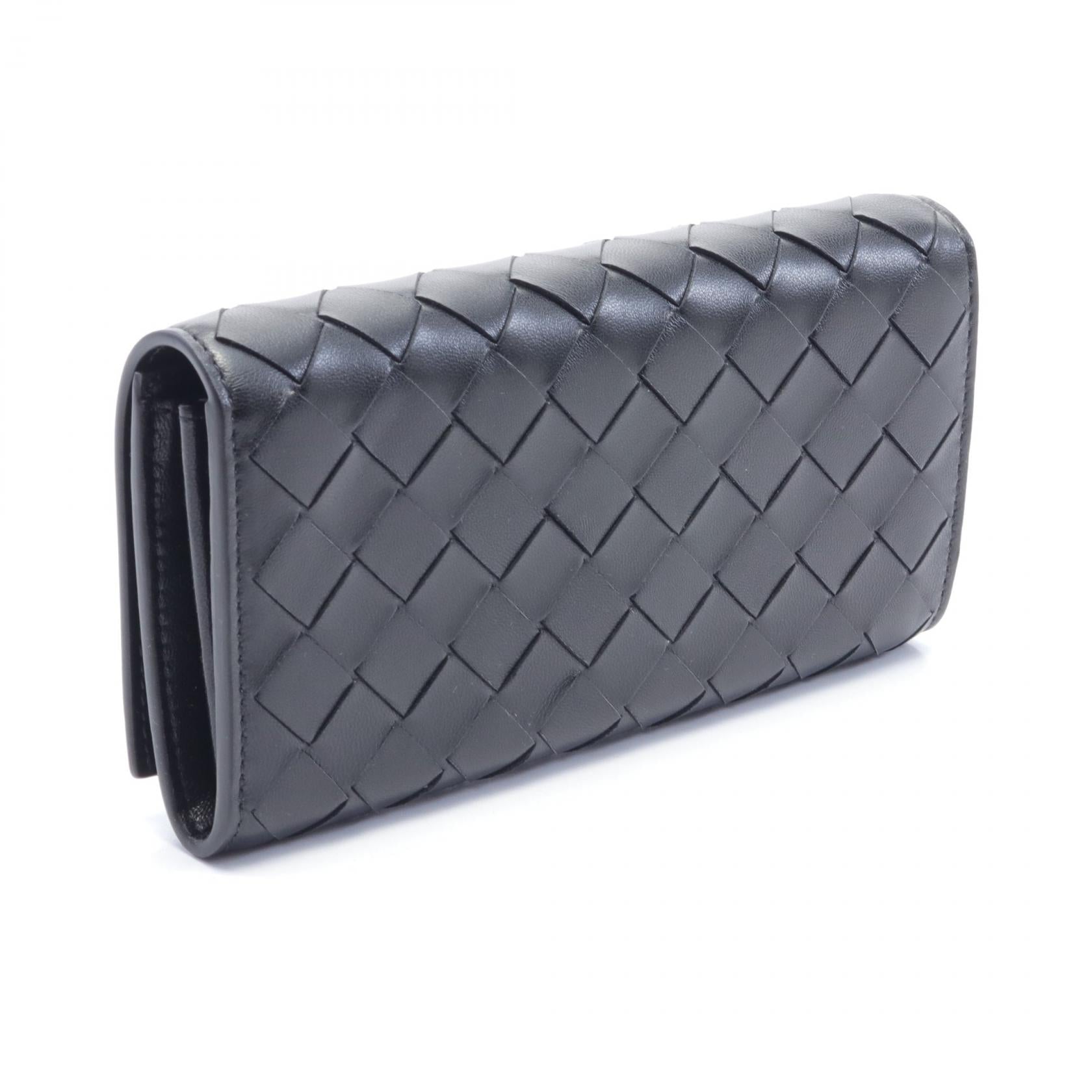 Bottega Veneta Leather Intrecciato Wallet Black