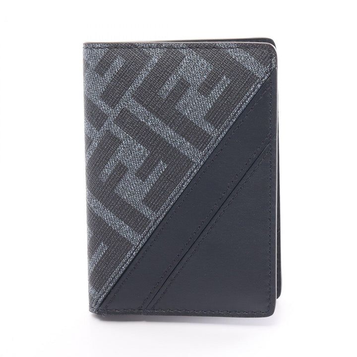 Fendi Diagonal Card Case PVC Coated Canvas Leather